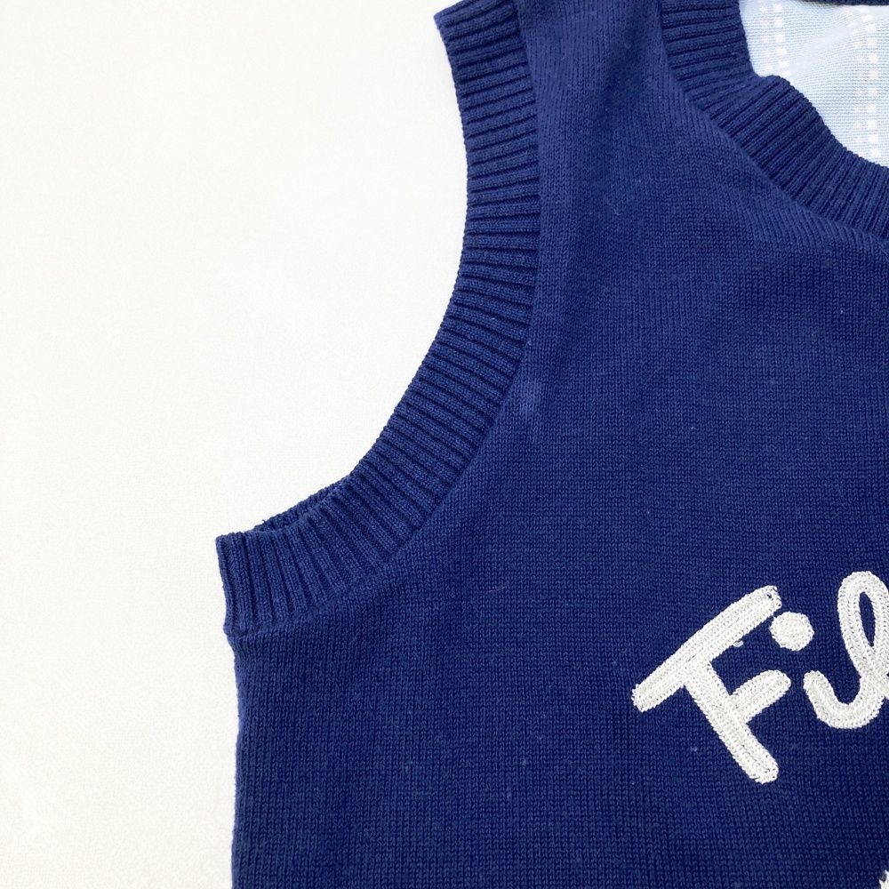 サイズ：M FILA GOLF フィラゴルフ ニット切替 ベスト ネイビー系