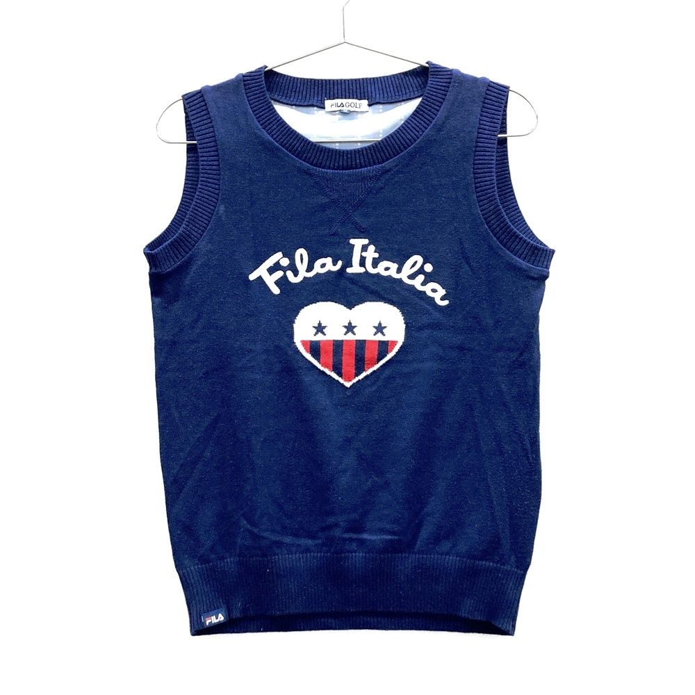 サイズ：M FILA GOLF フィラゴルフ ニット切替 ベスト ネイビー系