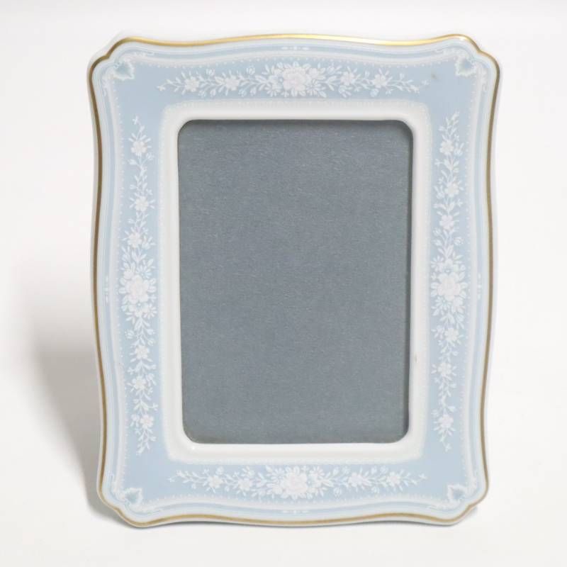 ノリタケ フォトフレーム 写真立て Noritake ブルー ゴールド 陶器