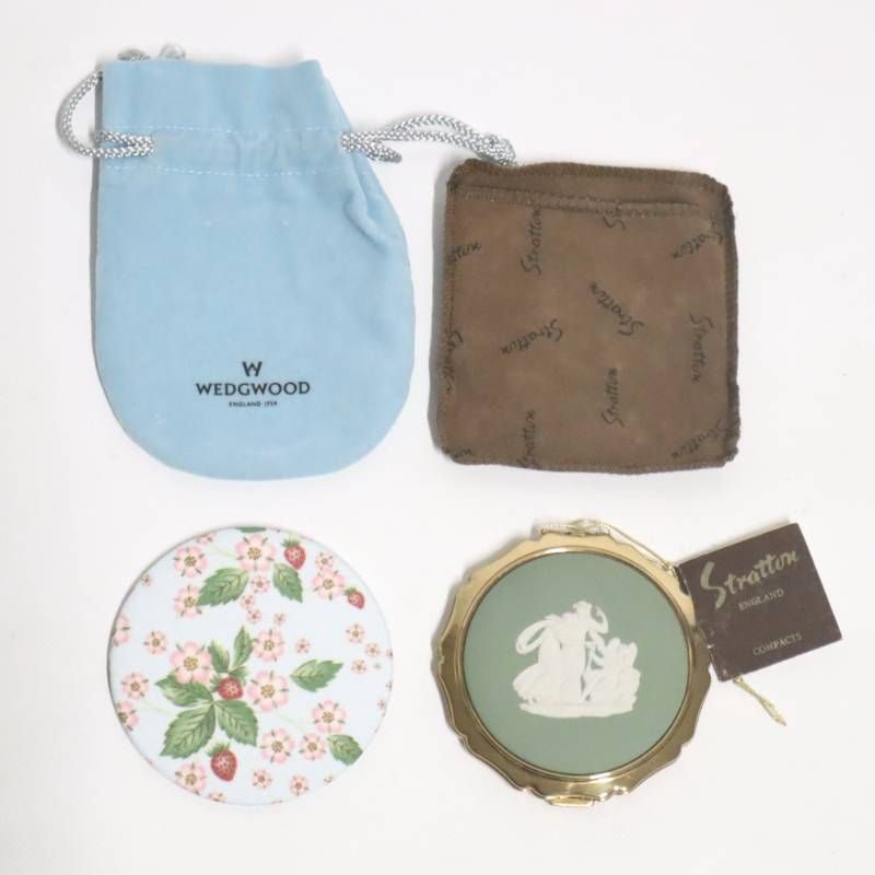 【国内未発売・新品】VERA WANG ウェッジウッド コンパクトミラー Stratton × Wedgwood コンパクトミラー 手鏡 CUPID ヴィンテージ 英国
