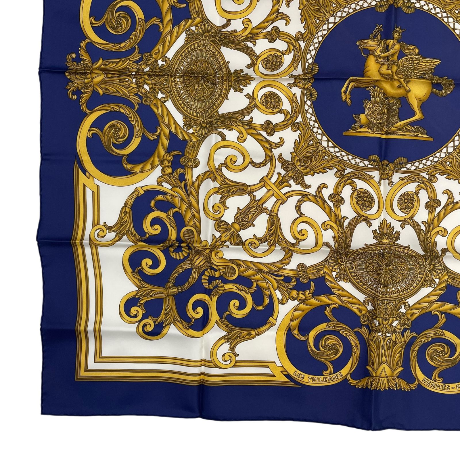 新品同様 HERMES エルメス スカーフ カレ90 LES TUILERIES