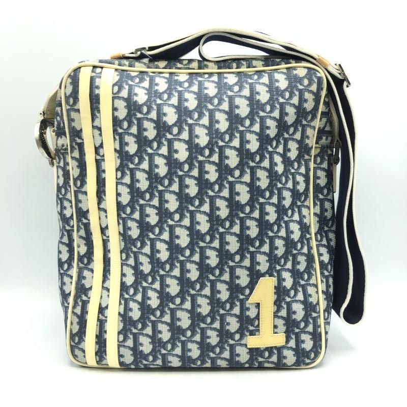 中古】△色褪せ 劣化あり Christian Dior トロッター柄ショルダー