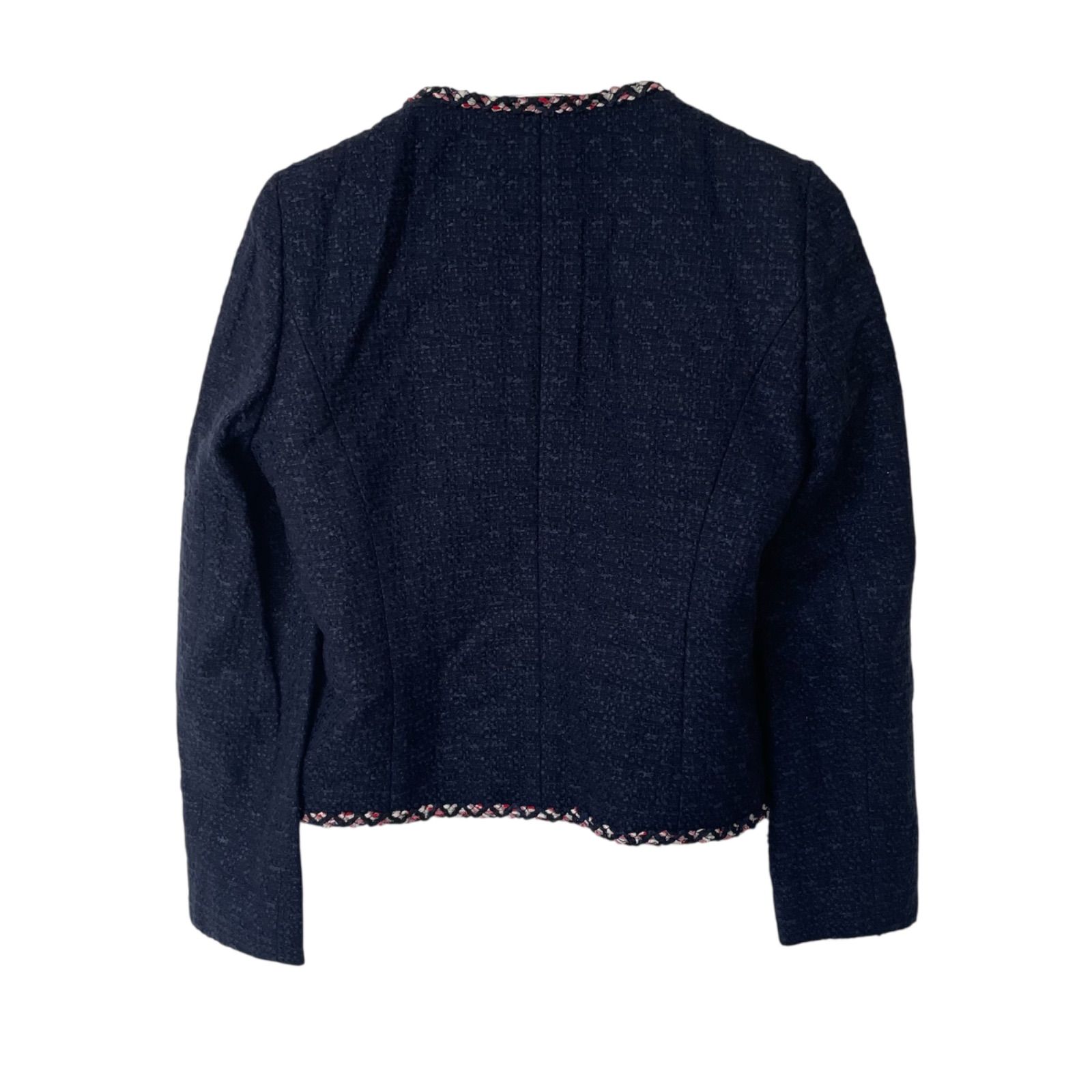 美品】ANAYI ミックスツイード ノーカラージャケット 38【ZK78