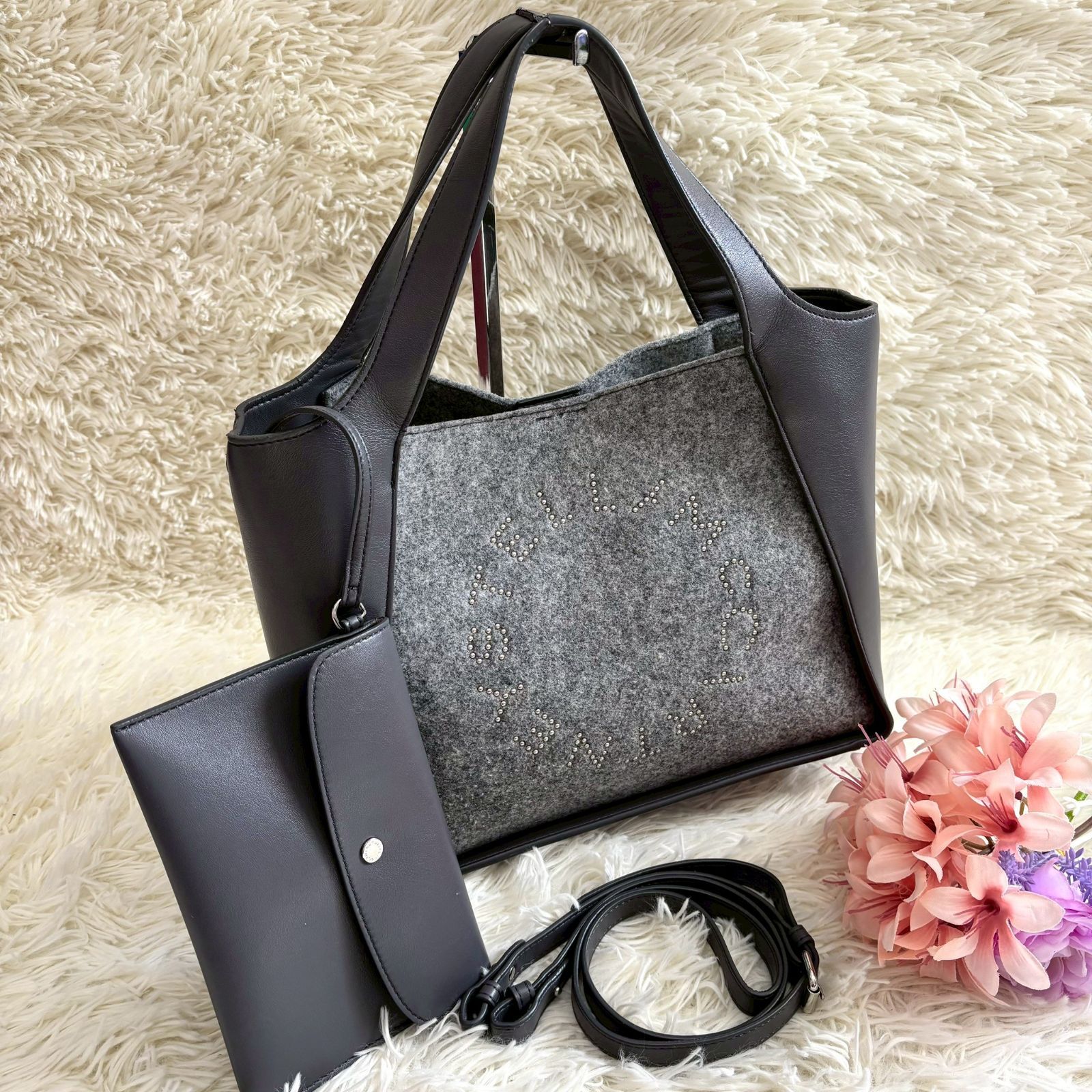 STELLA McCARTNEy 2way ポーチ付きトートバッグ スタッズ アルター 