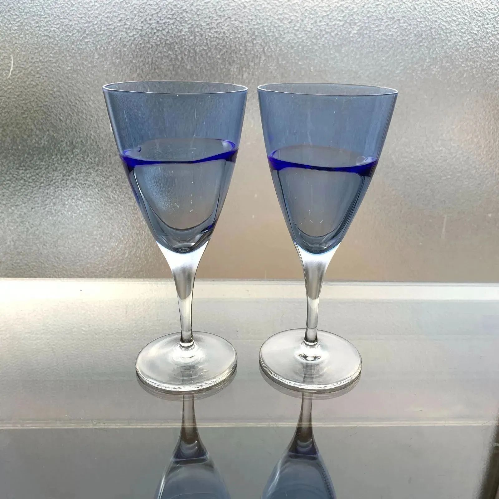 Sghr スガハラ DUO デュオ ワイングラス 2客セット コバルトブルー /HM 