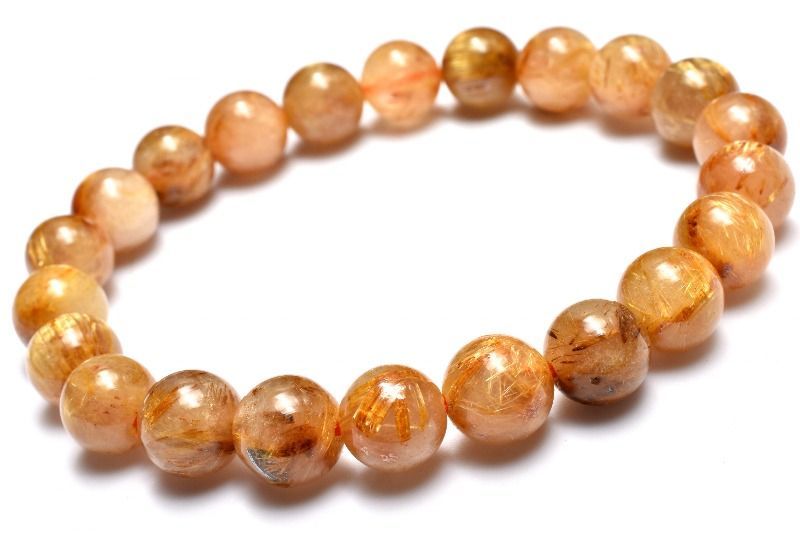 1点物】金運向上！ ゴールドタイチンルチルクォーツ 8.5mm