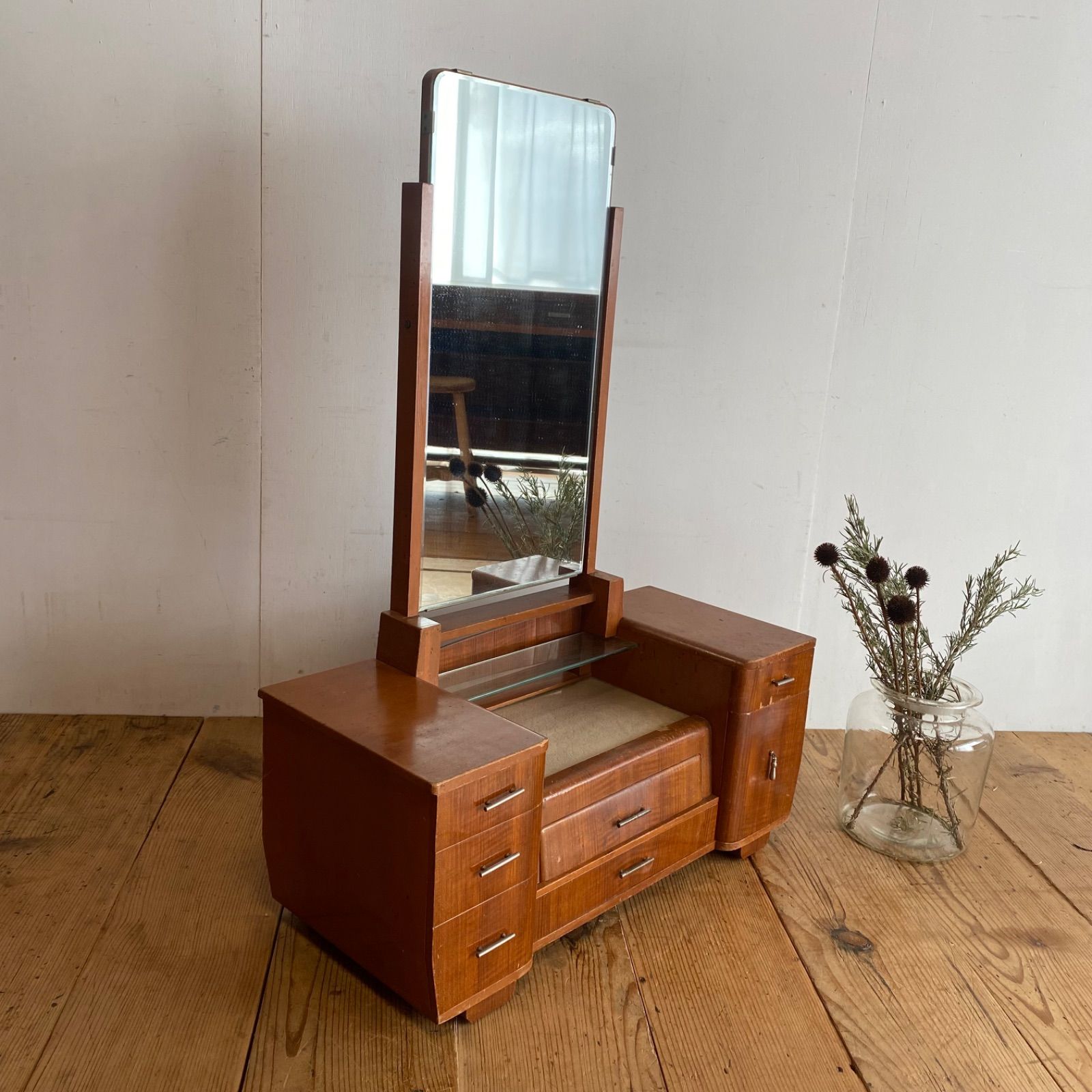 アンティーク 卓上 鏡台 ガラス ドレッサー 昭和レトロ y561 - メルカリ