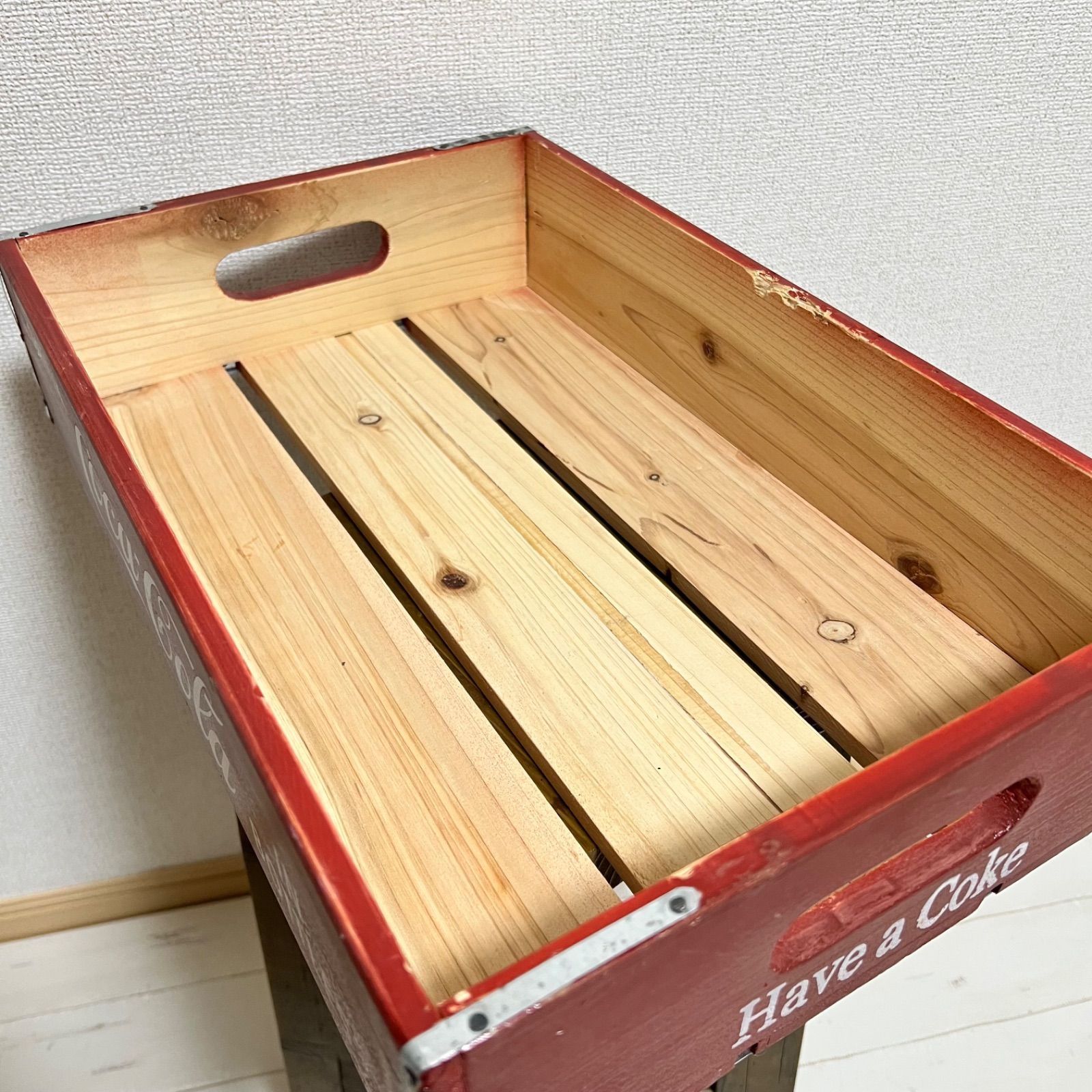 Coca-Cola コカコーラ 木製クレート ディスプレイ木箱 赤 レッド 店舗