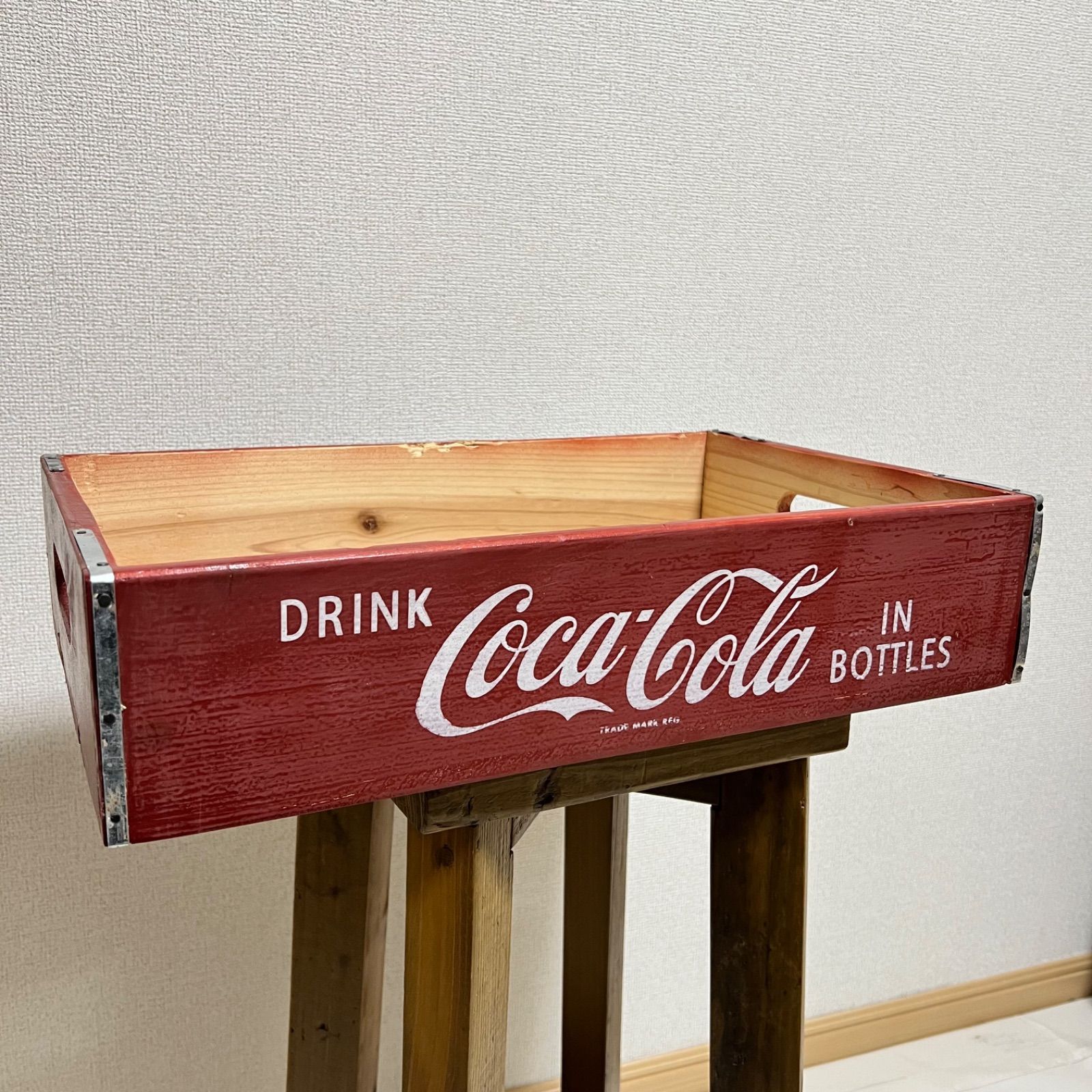 Coca-Cola コカコーラ 木製クレート ディスプレイ木箱 赤 レッド 店舗