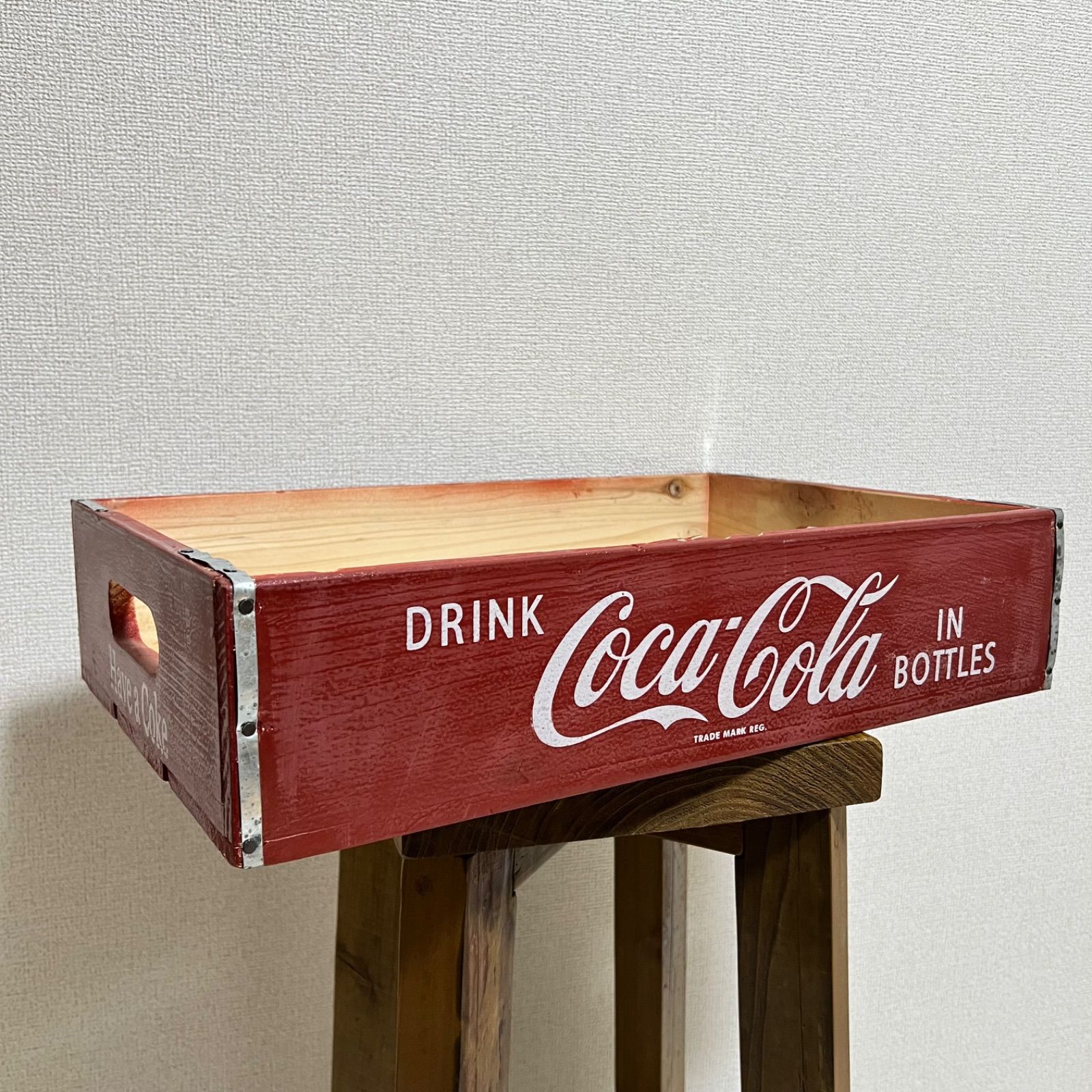 Coca-Cola コカコーラ 木製クレート ディスプレイ木箱 赤 レッド 店舗 