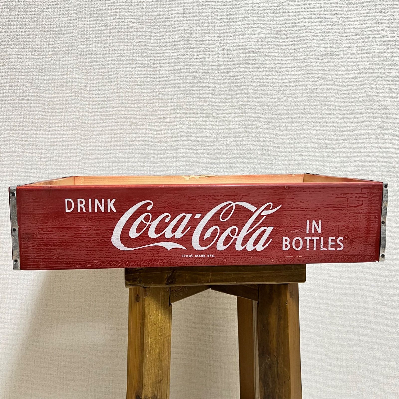 Coca-Cola コカコーラ 木製クレート ディスプレイ木箱 赤 レッド 店舗