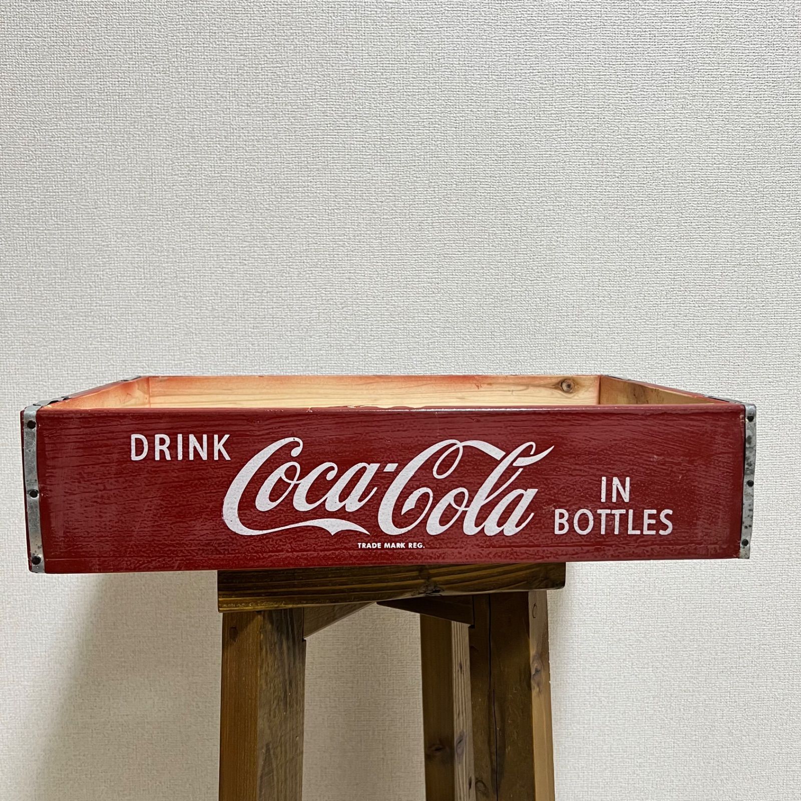 Coca-Cola コカコーラ 木製クレート ディスプレイ木箱 赤 レッド 店舗