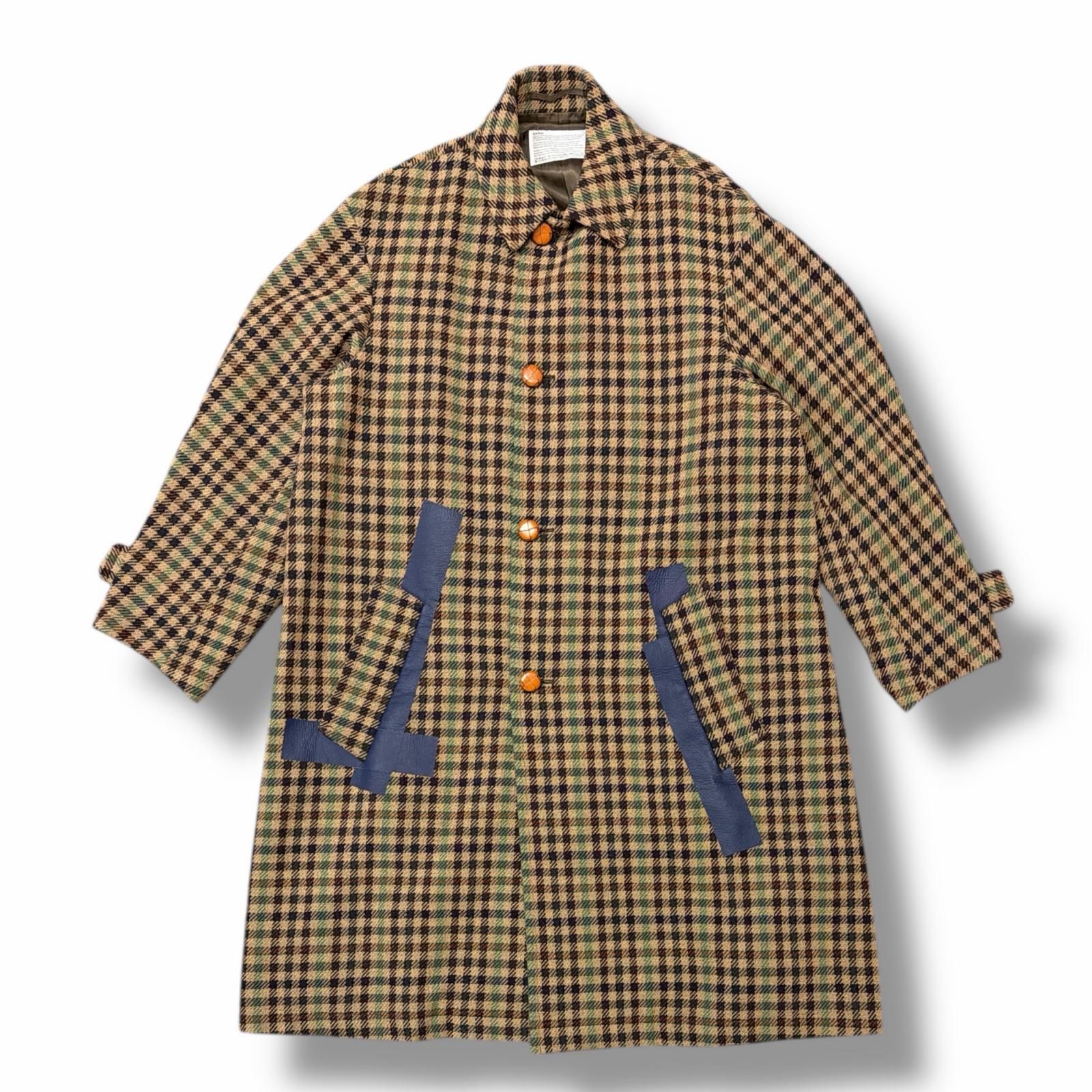 kolor チェックステンカラーコート ウール チェスターコート カラー