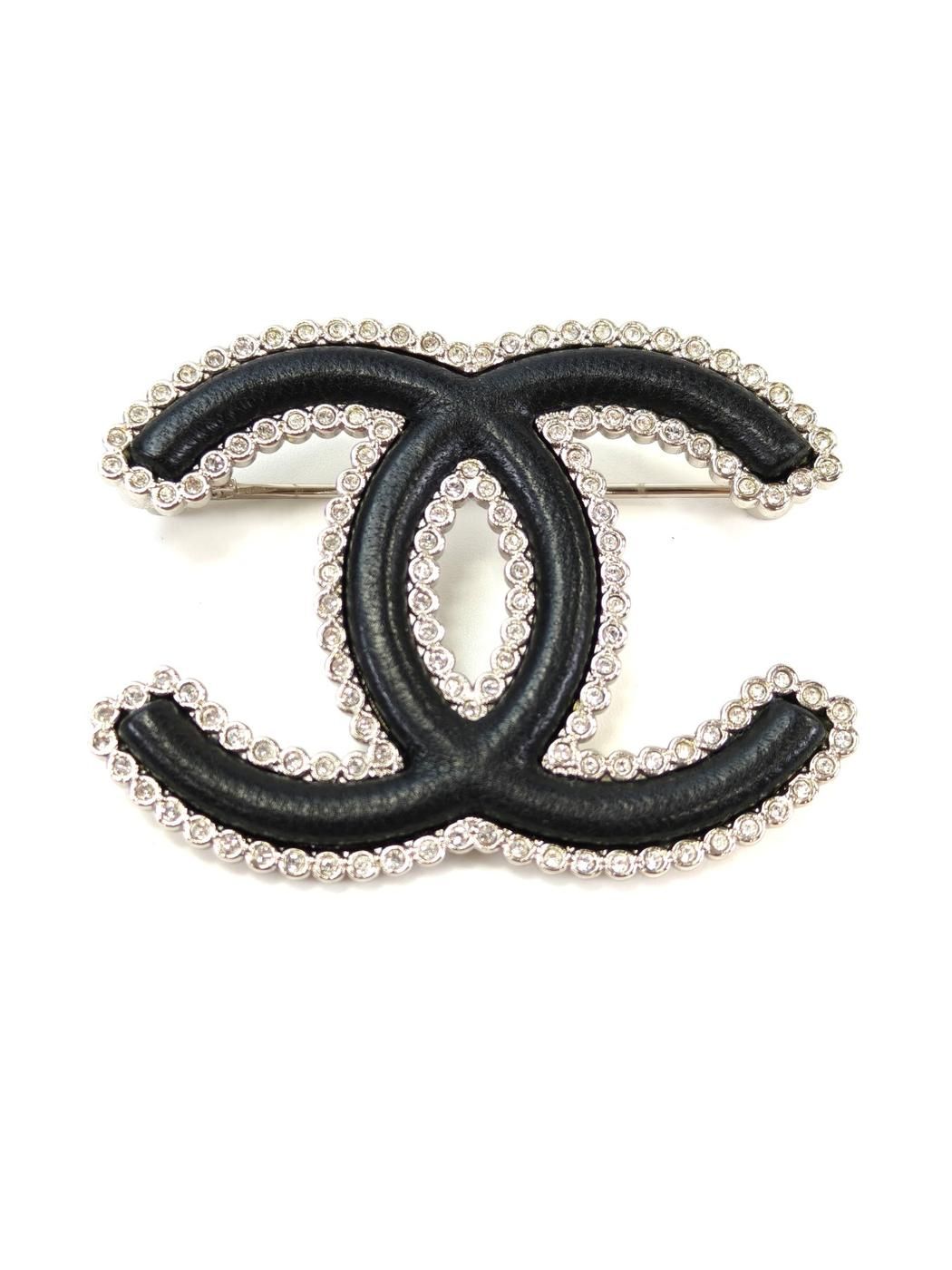 CHANEL シャネル ココマーク ラインストーン ブローチ ブラック 管理