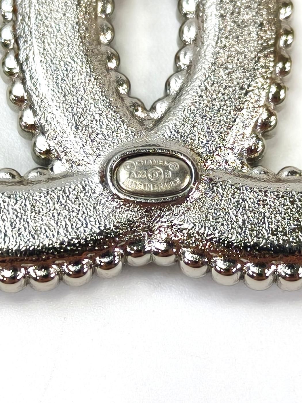 CHANEL シャネル ココマーク ラインストーン ブローチ ブラック 管理