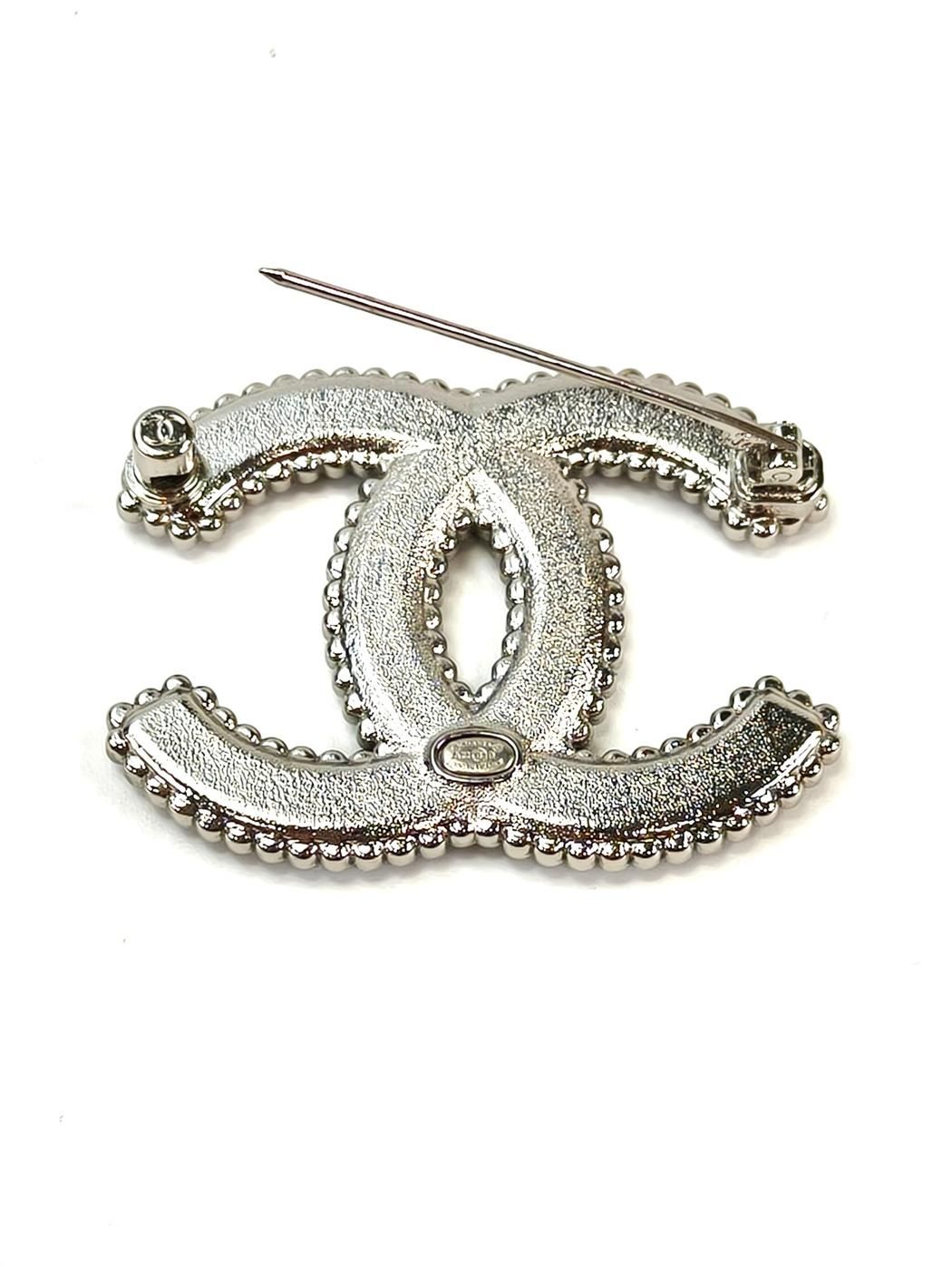 CHANEL シャネル ココマーク ラインストーン ブローチ ブラック 管理