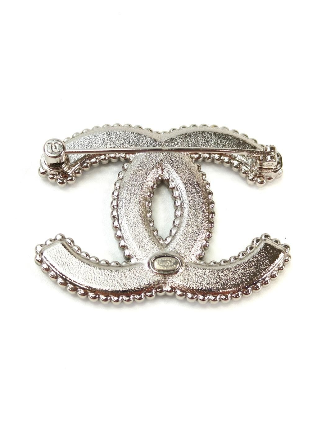 CHANEL シャネル ココマーク ラインストーン ブローチ ブラック 管理