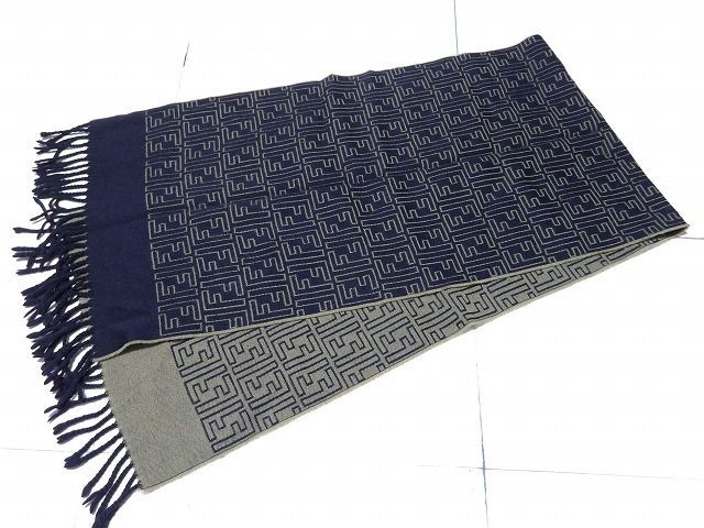 Fendi ベージュ ブラック マフラー 中古・古着通販】FENDI (フェンディ) マフラー ベージュ×ブラック