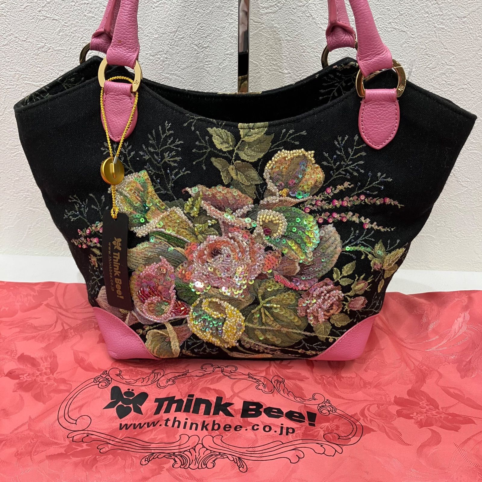Think Bee! シンクビー！ 花柄 ビーズ刺繍 トートバッグ | APPS 