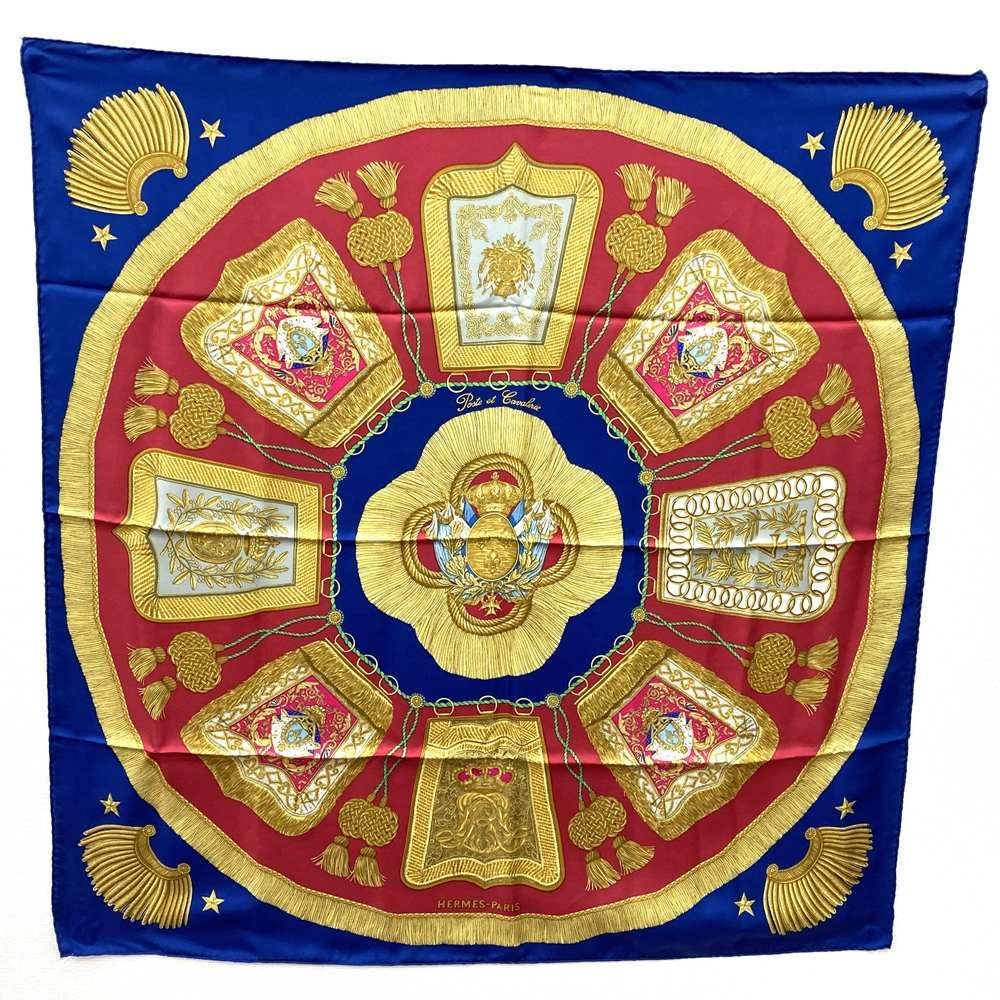 美品 HERMES エルメス カレ90 POSTE ET CAVALERIE 郵便と騎兵隊