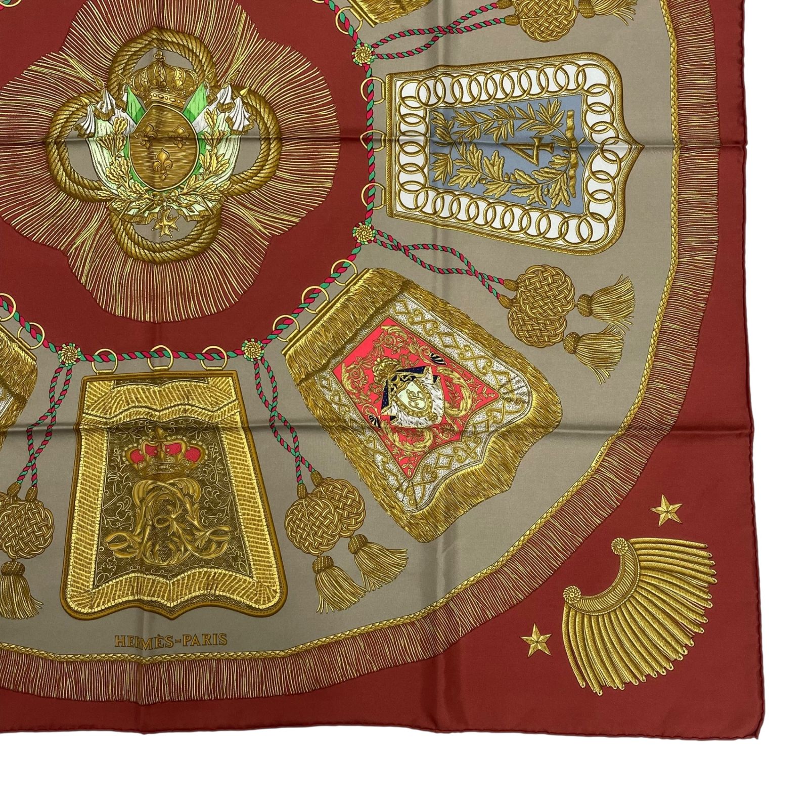 新品同様 HERMES エルメス カレ90 スカーフ シルク サーベル飾り袋