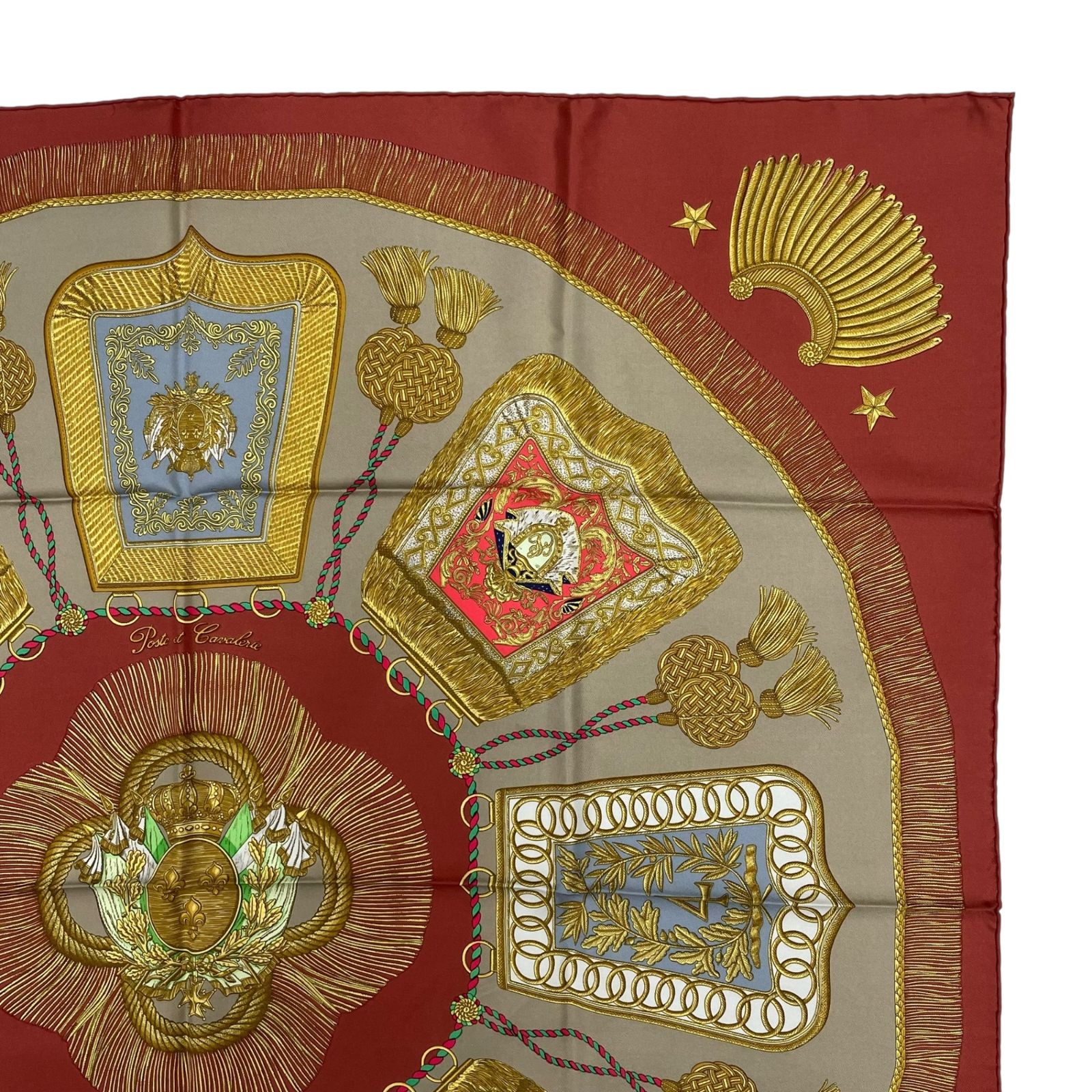 新品同様 HERMES エルメス カレ90 スカーフ シルク サーベル飾り袋