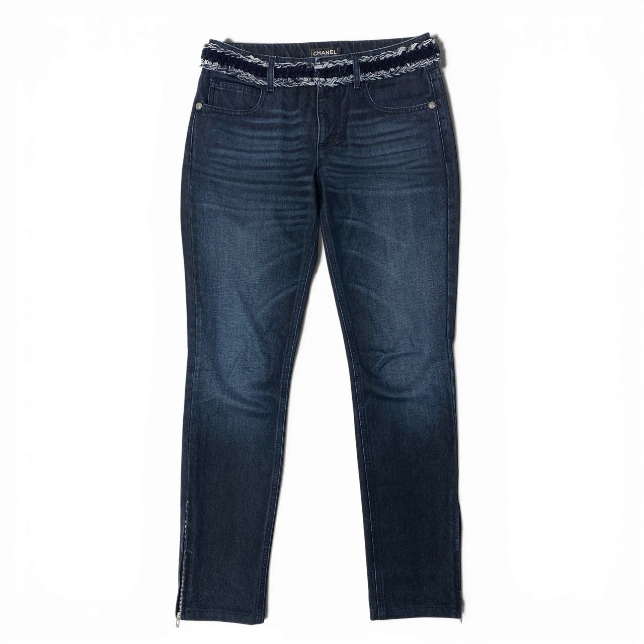 76a28 CHANEL シャネル P52309 2016 編み込みデザイン 裾ジップ付き  