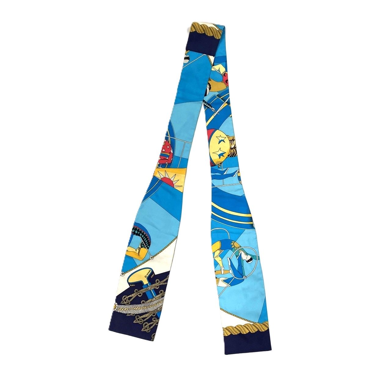 HERMES エルメス ツイリー スカーフ サーカス シルク ブルー