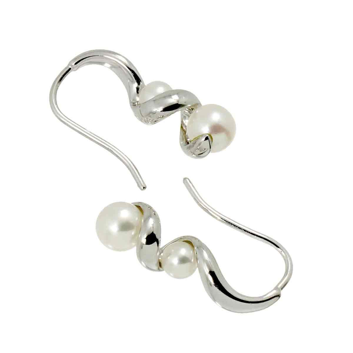 ミキモト MIKIMOTO アコヤ真珠 4.7-3.5mm ピアス K18 WG ホワイト 