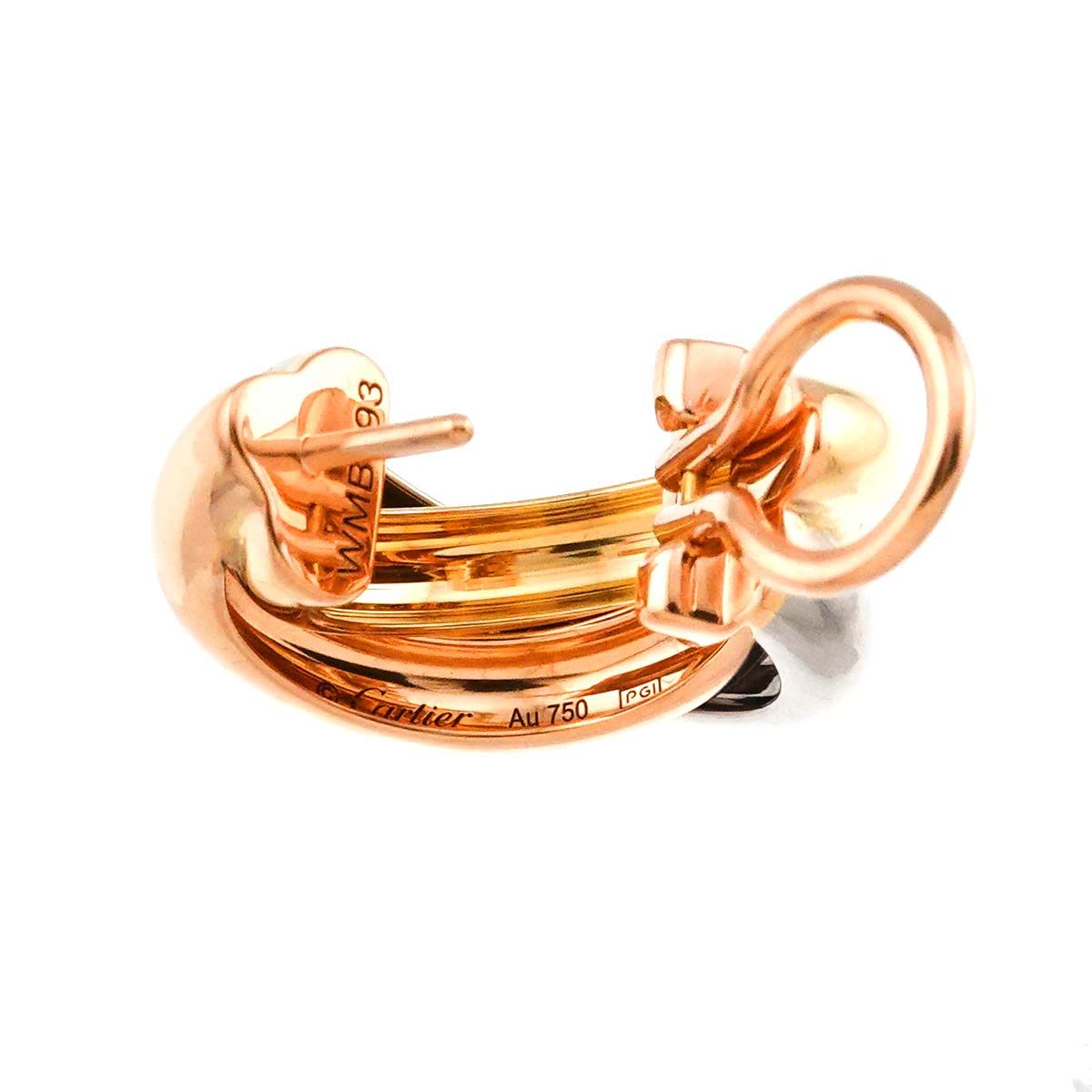 カルティエ Cartier トリニティ ピアス スリーゴールド K18 YG WG PG