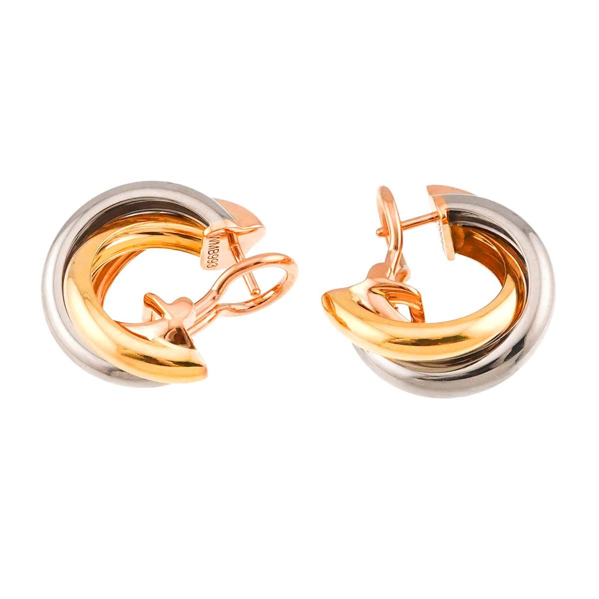 カルティエ Cartier トリニティ ピアス スリーゴールド K18 YG WG PG