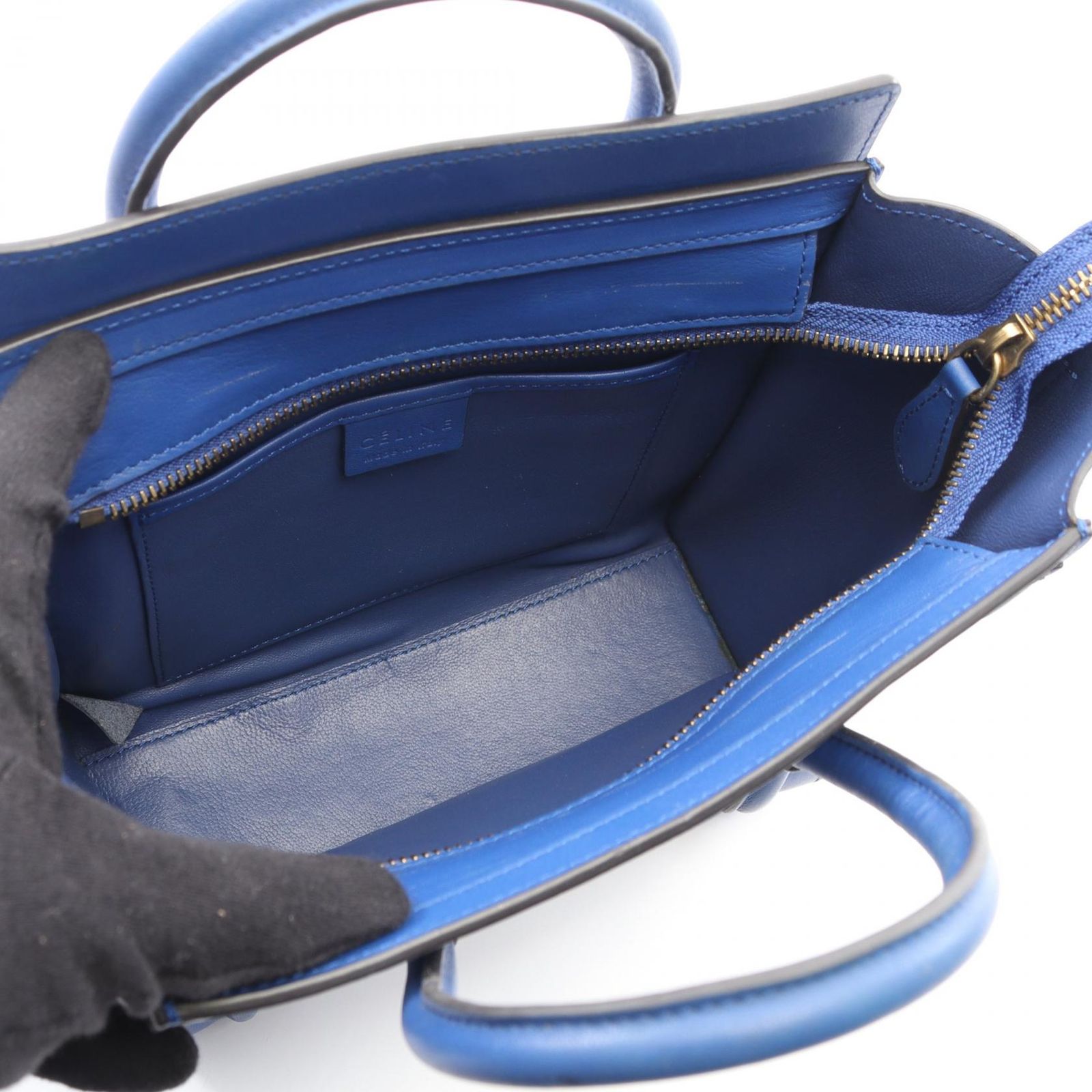 セリーヌ CELINE ハンドバッグ ラゲージ ナノショッパー 168243 ブルー