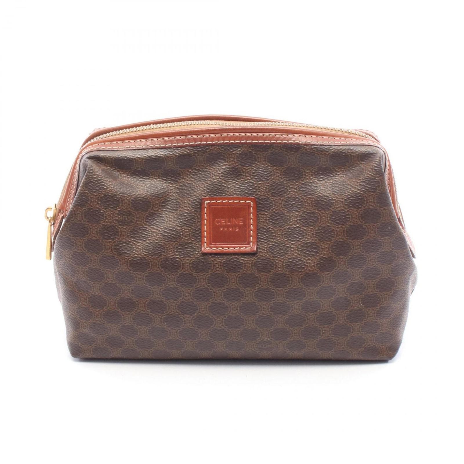 セリーヌ CELINE ポーチ マカダム ダークブラウン レザー マカダム