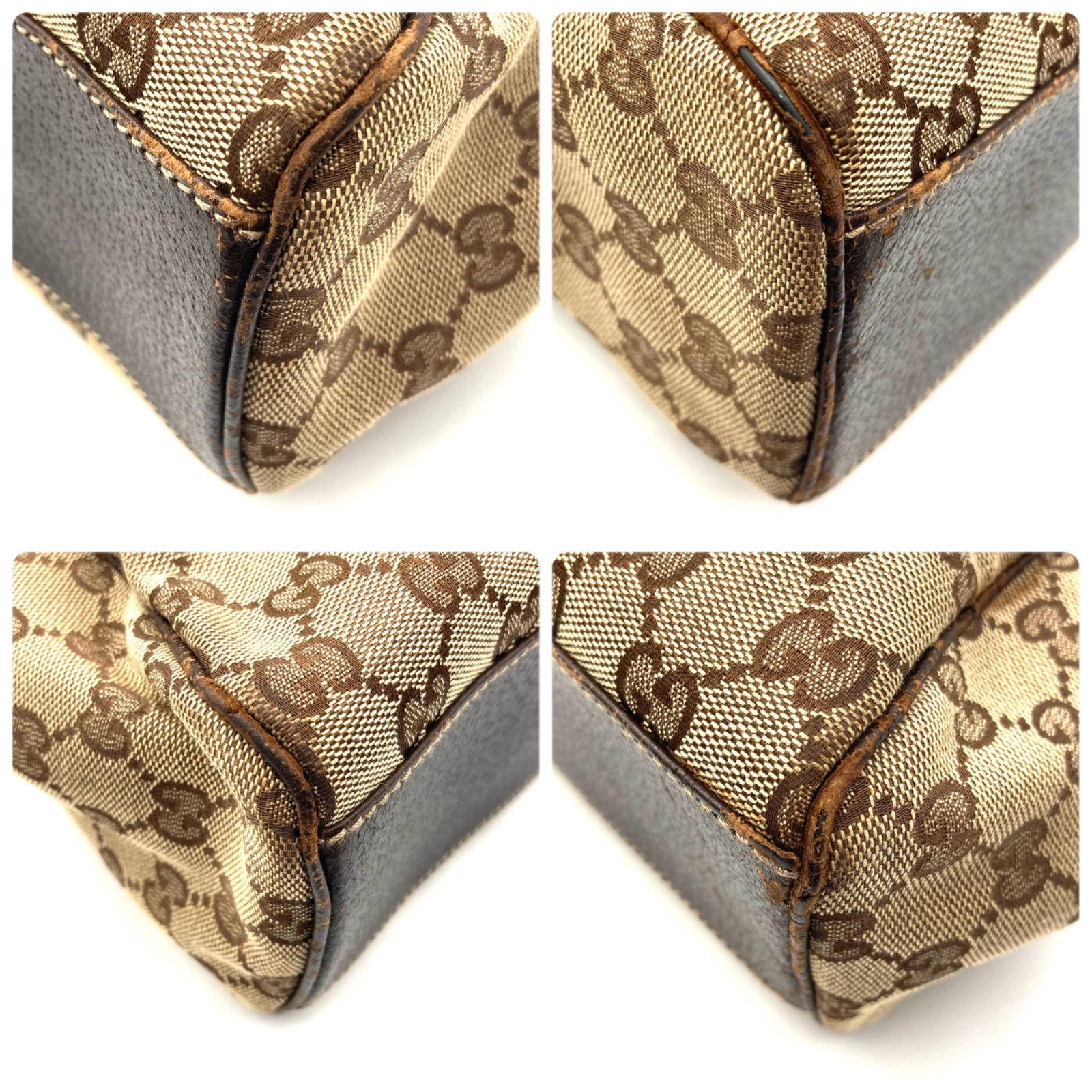 GUCCI グッチ GGキャンバス×レザー ワンショルダーバッグ ブラウン