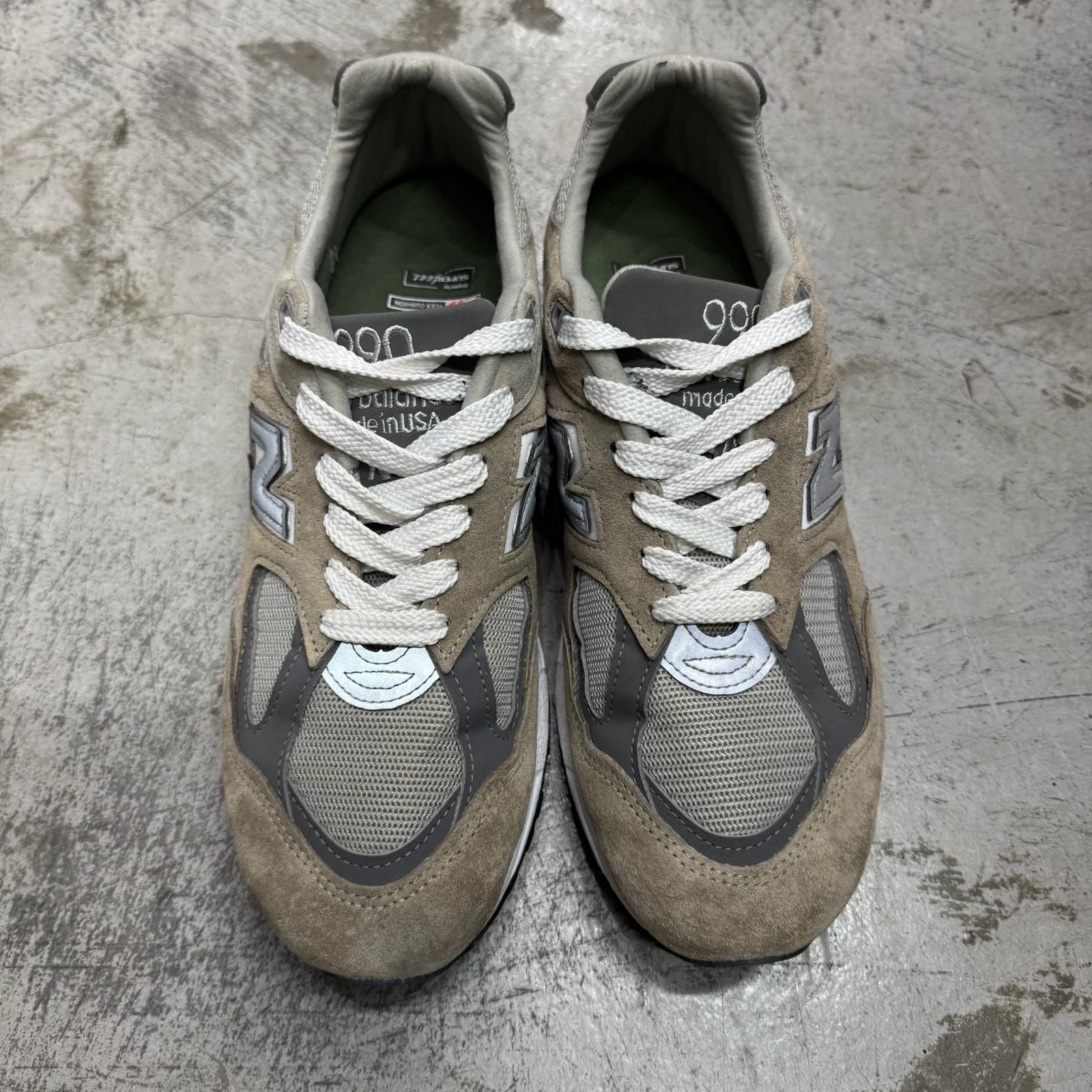 参考上代31,900円 NEW BALANCE 23SS 990v2 “Grey” スエードスニーカー 