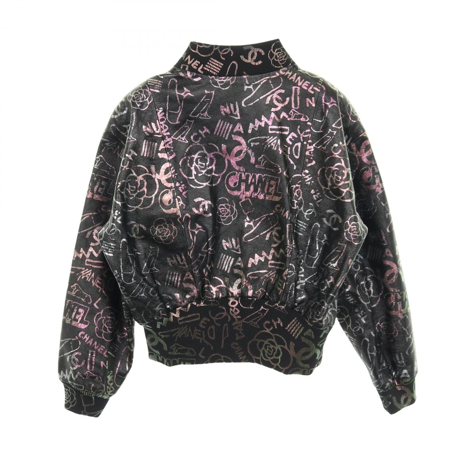 シャネル CHANEL ブルゾン ラムスキン（羊革） シルク ジャケット