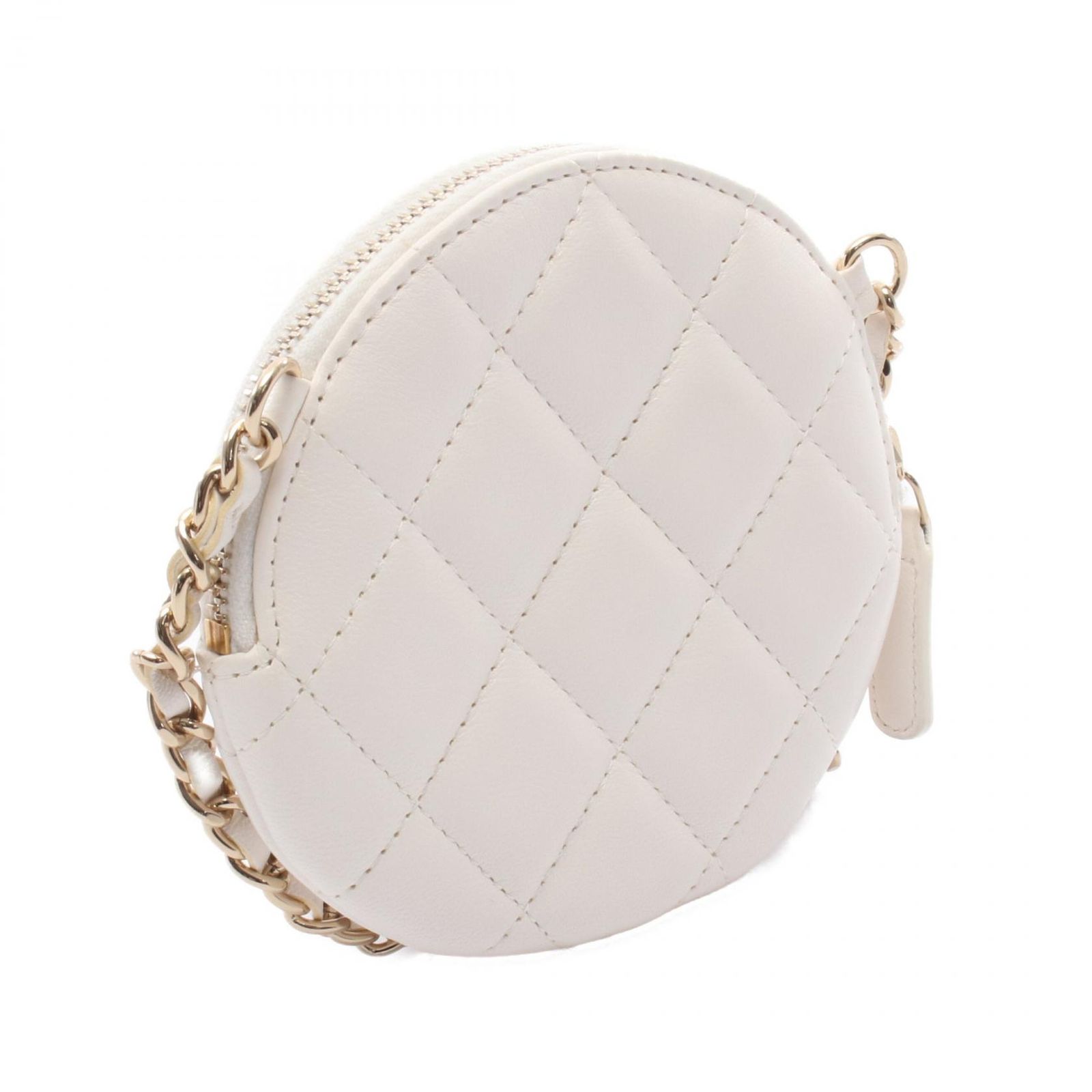 シャネル CHANEL ショルダーバッグ カメリア ホワイト レザー カメリア