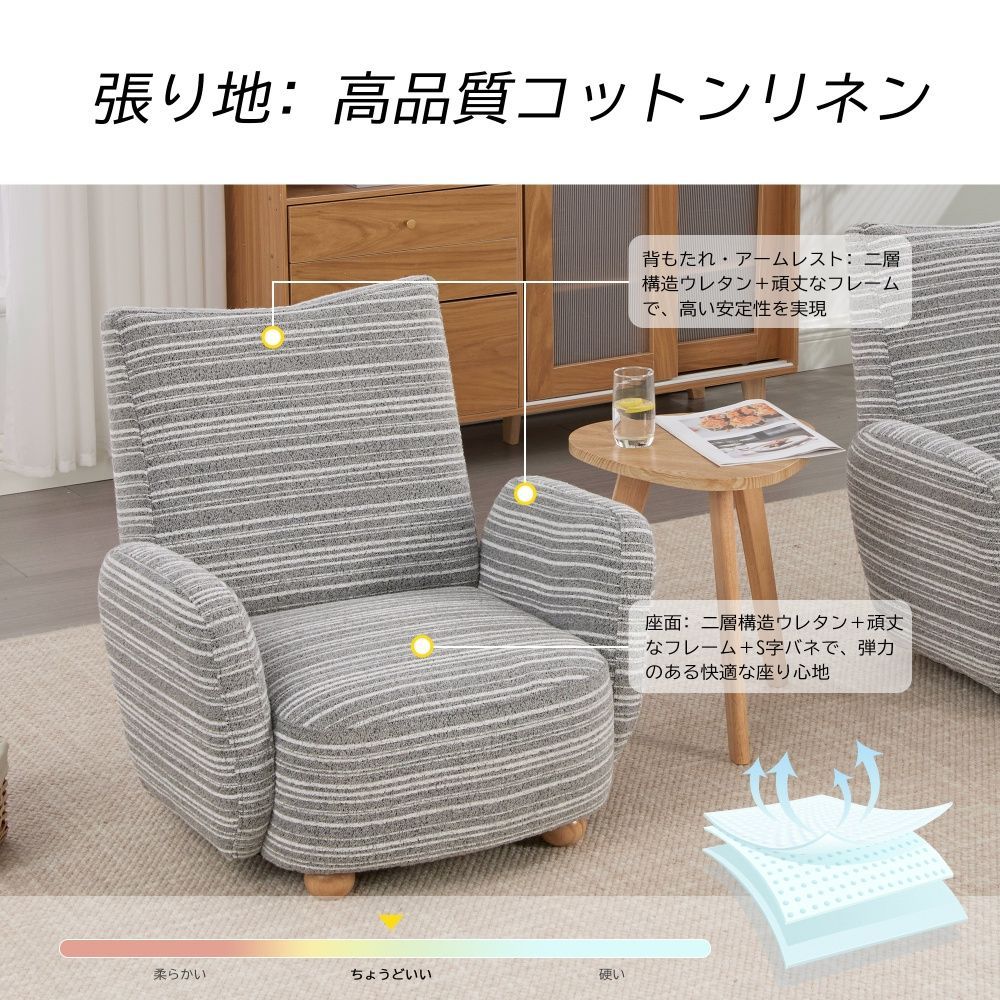 【訳あり新品】1人掛けソファ ラウンジチェア 無垢材 × シェニール生地デザイン 1人用 ソファ ラウンジチェア シェニール生地 無垢材使用 高級感あり