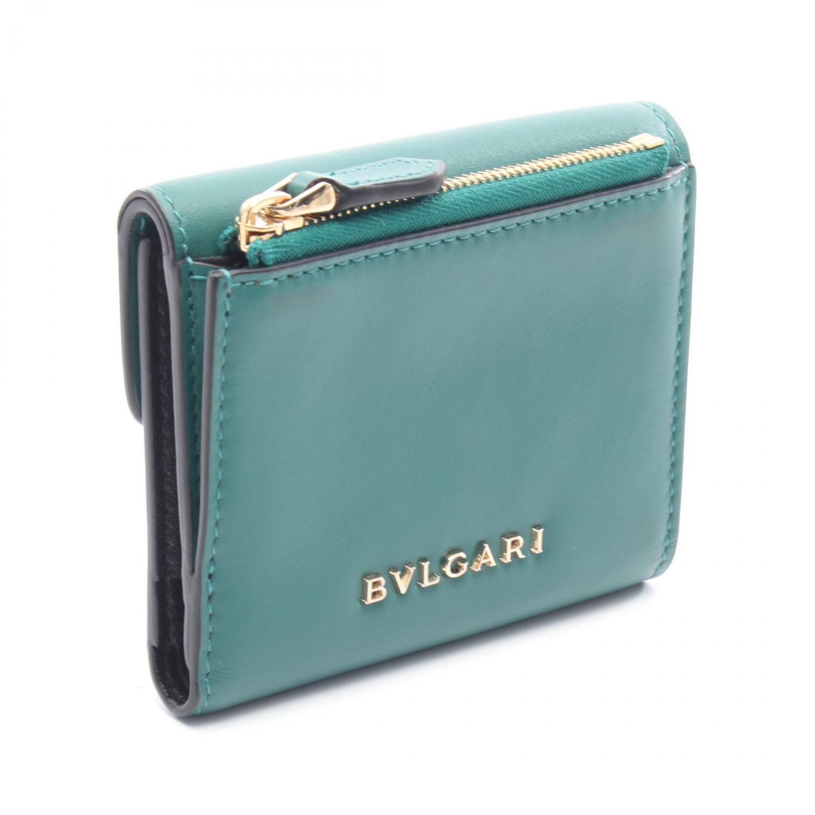 ブルガリ BVLGARI 三つ折り財布 セルペンティ グリーン レザー