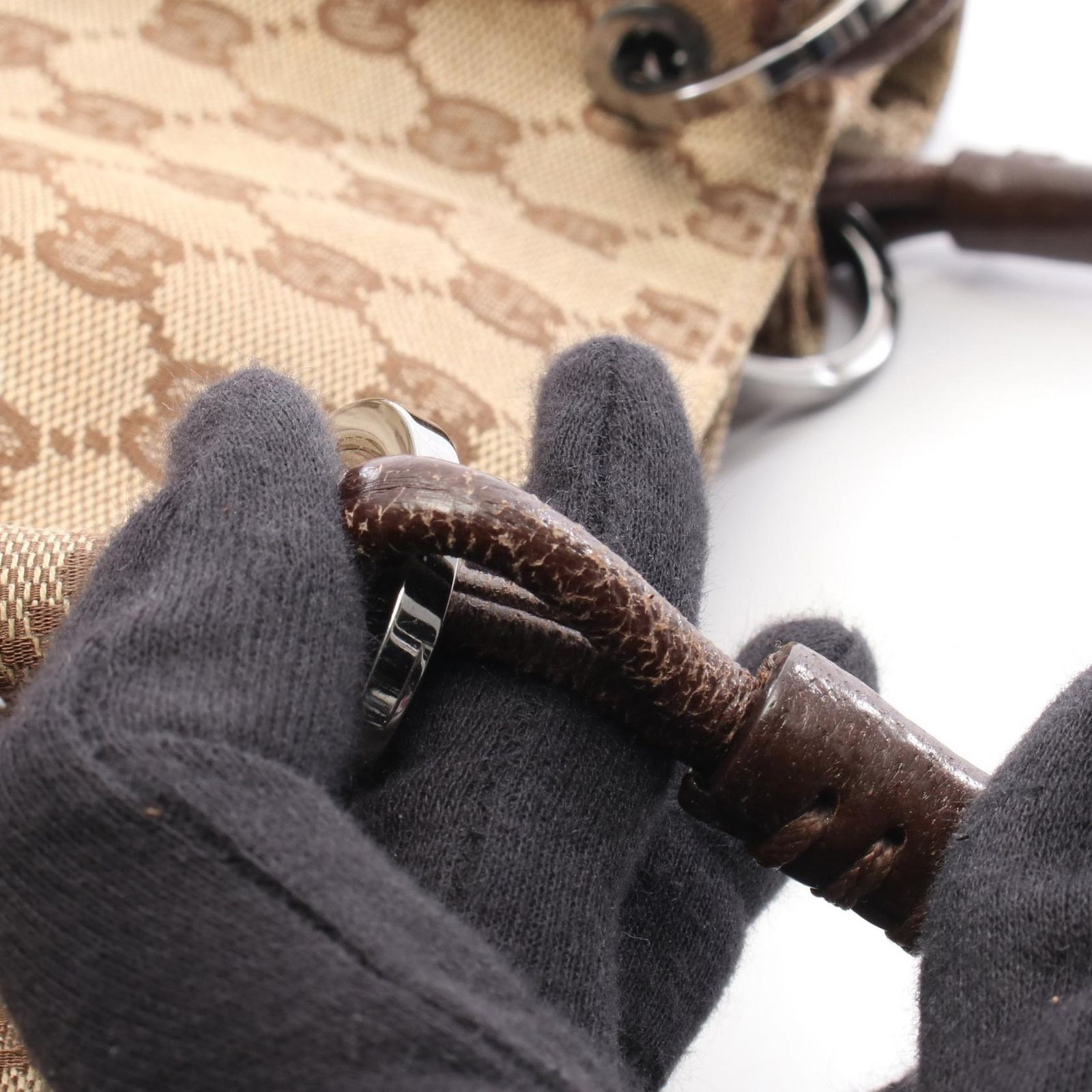 グッチ GUCCI ハンドバッグ GGキャンバス 115007 ベージュ キャンバス  