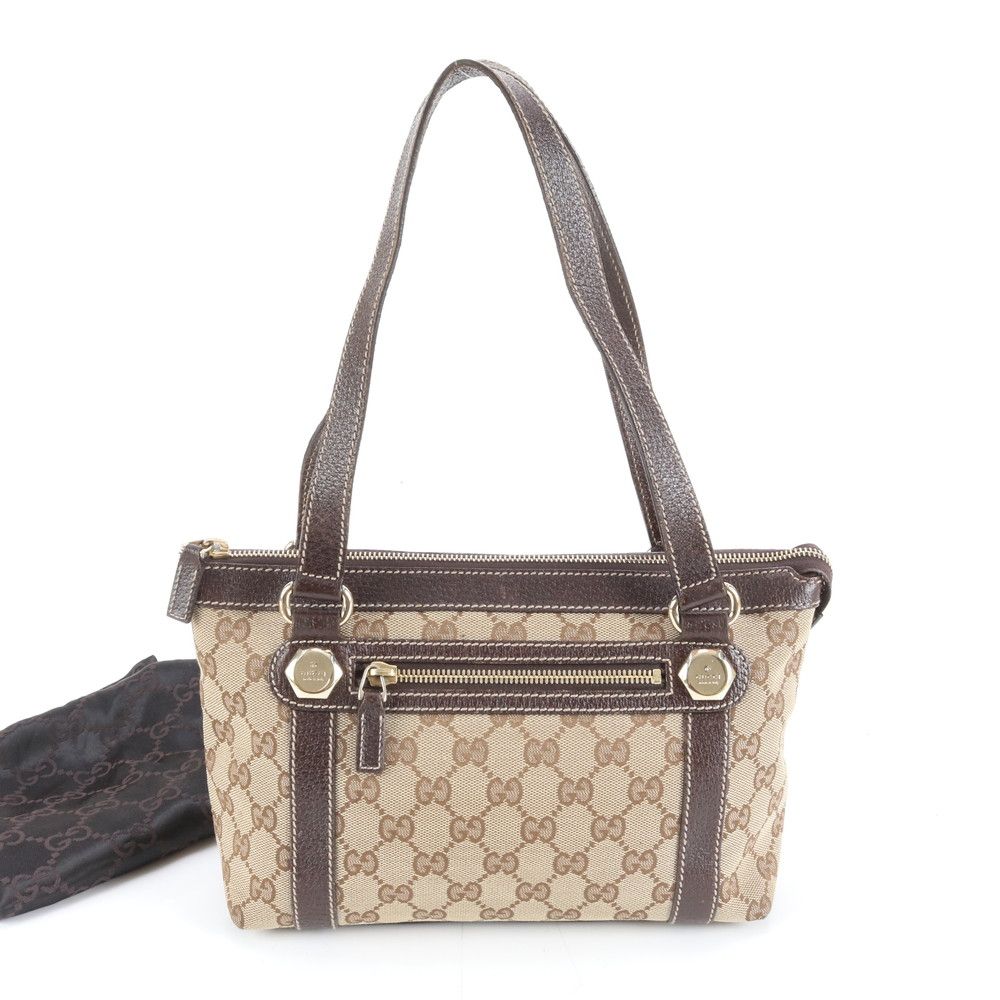 極美品 グッチ GGキャンバス 152458 レザー トート バッグ 肩掛け