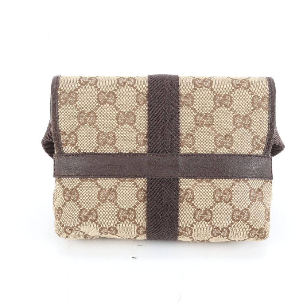 極美品 グッチ GGキャンバス 131236 レザー 2WAY ボディバッグ 斜め