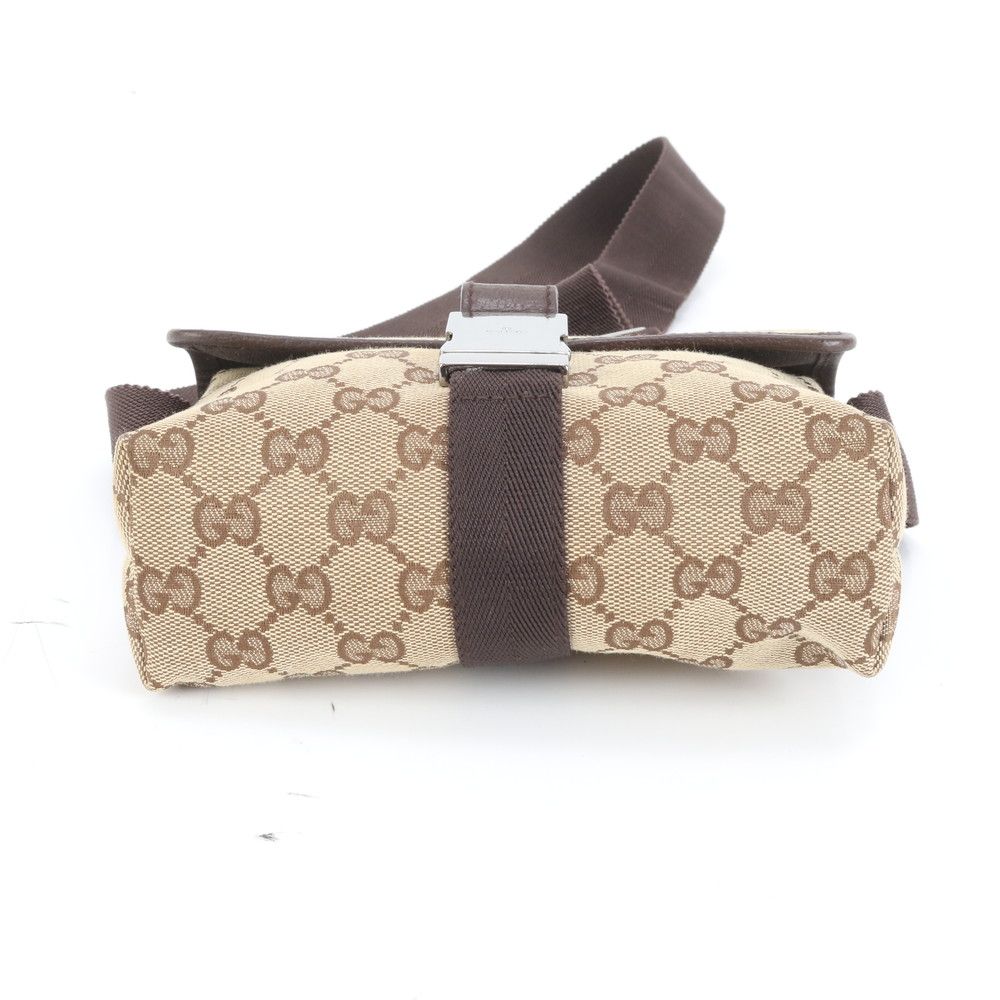 極美品 グッチ GGキャンバス 131236 レザー 2WAY ボディバッグ 斜め