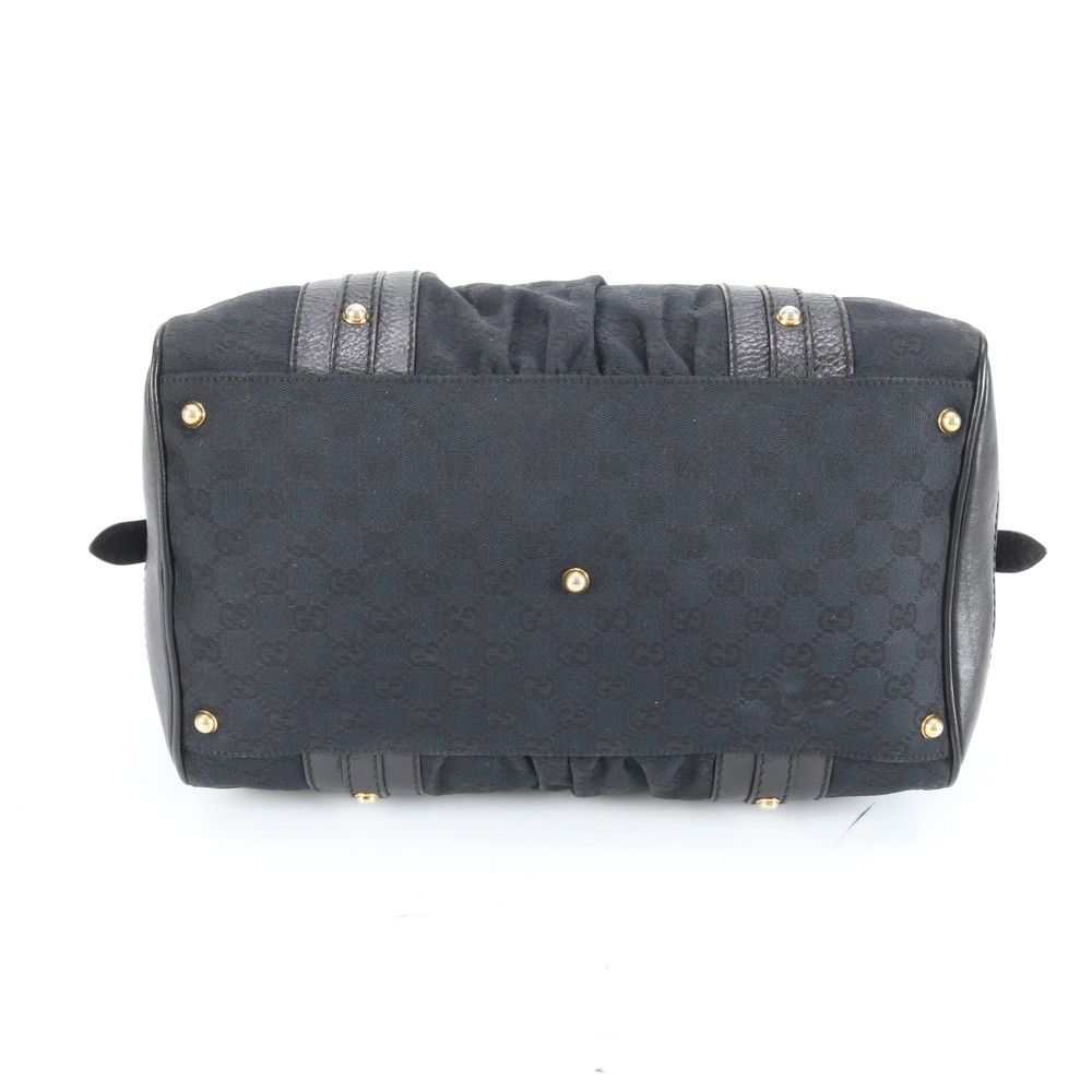 美品 グッチ GGキャンバス ミニ ボストン 223953 レザー トート バッグ
