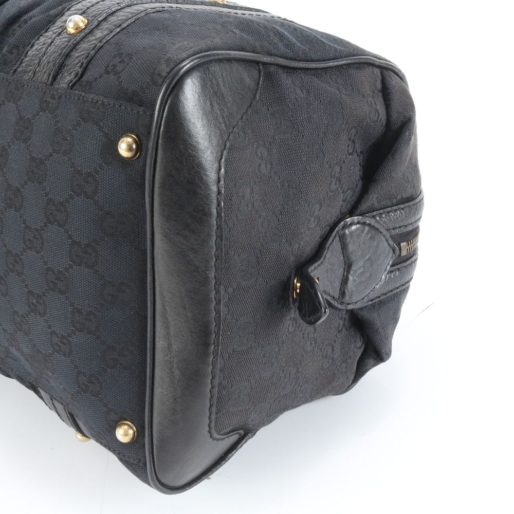 美品 グッチ GGキャンバス ミニ ボストン 223953 レザー トート バッグ