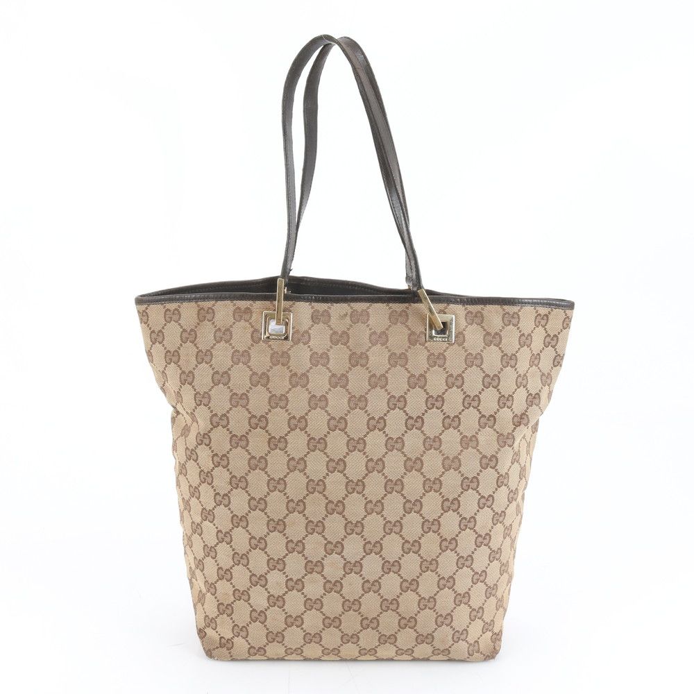 美品 グッチ GGキャンバス 002 1098 レザー トート バッグ 肩掛け