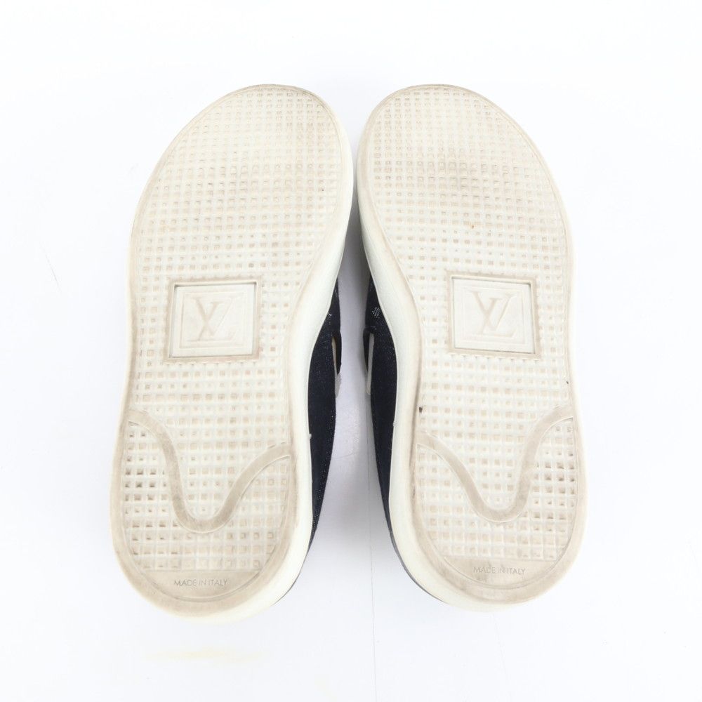 極美品 ルイヴィトン モノグラム デニム 35 レザー キャンバス