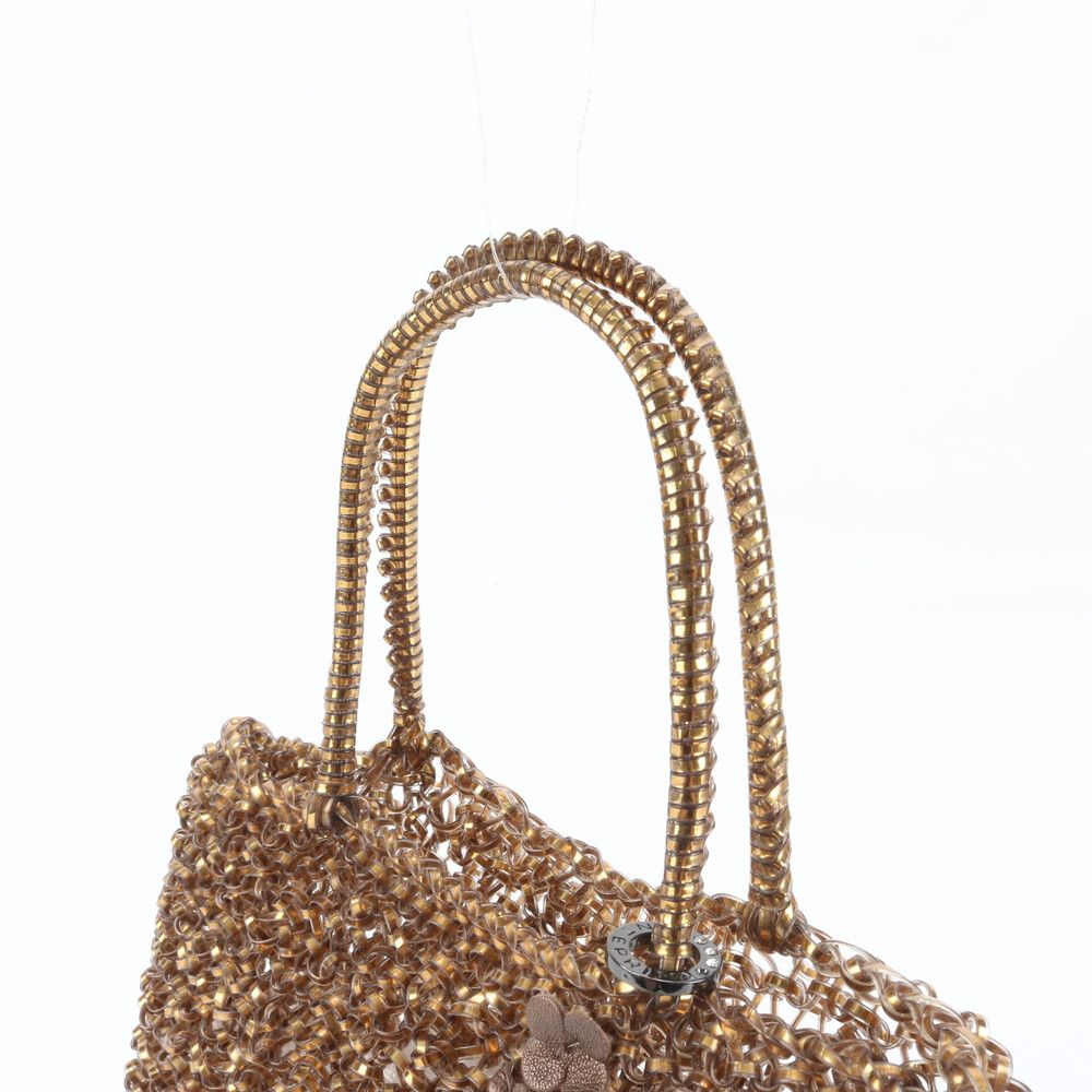 極美品 アンテプリマ ワイヤーバッグ フラワー モチーフ 編み込み  