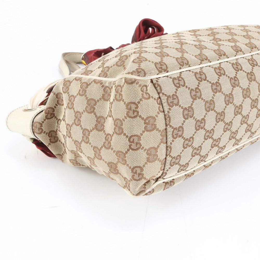 極美品 グッチ GGキャンバス ポジターノ スカーフ 462879 レザー