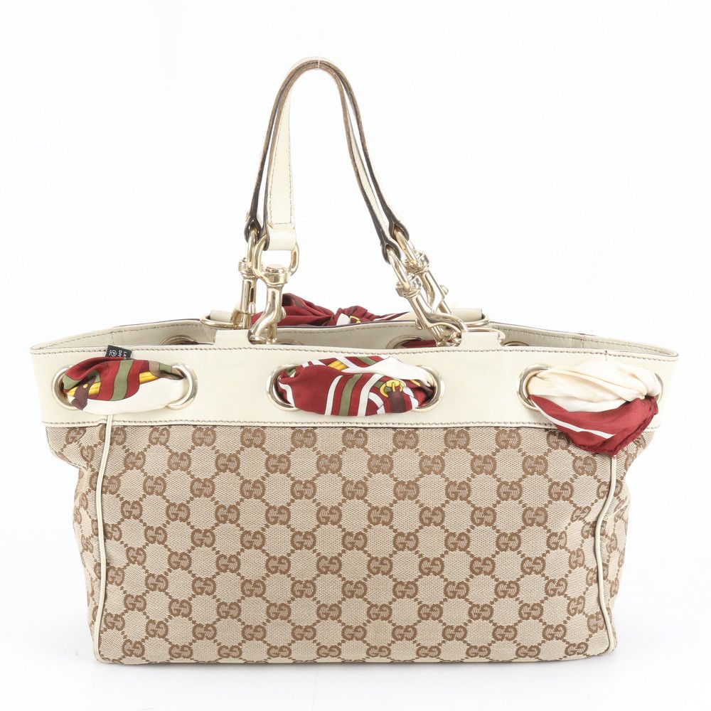 極美品 グッチ GGキャンバス ポジターノ スカーフ 462879 レザー